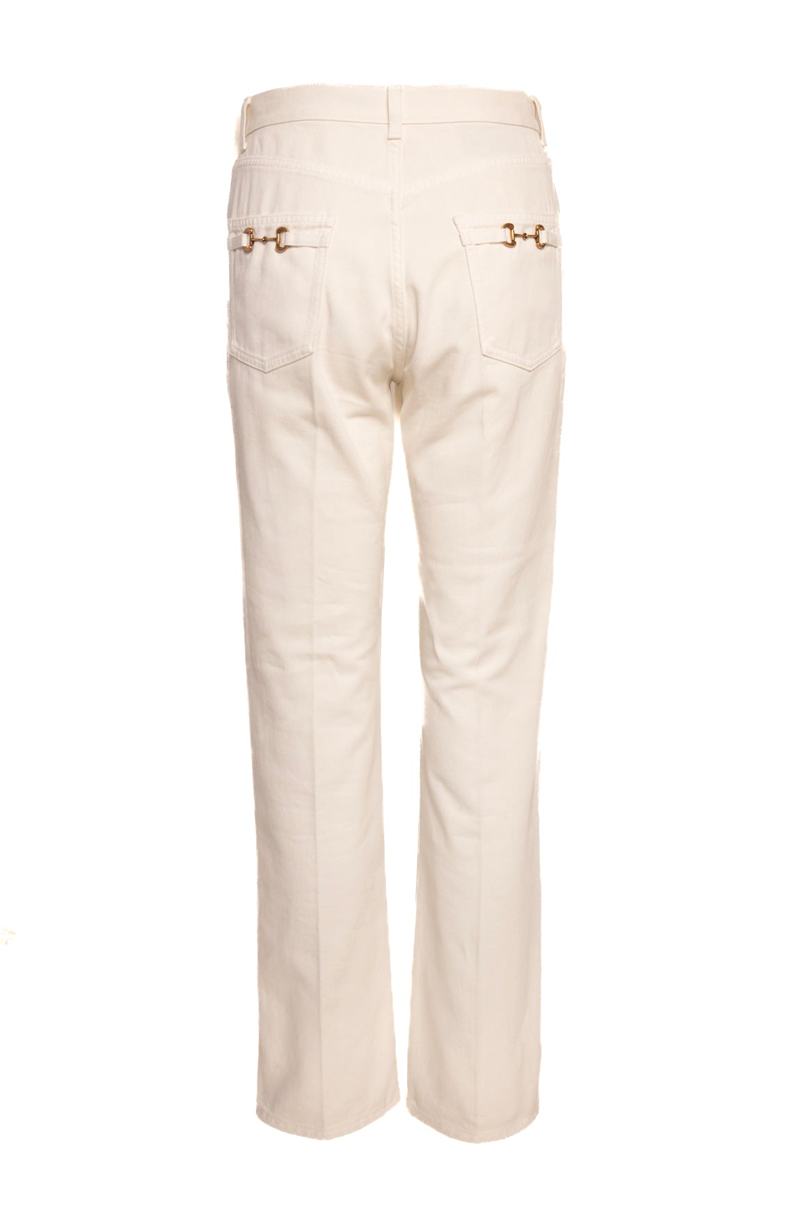 GUCCI Cream High Rise Horsebit Back Pocket Jeans (Sz. 27)