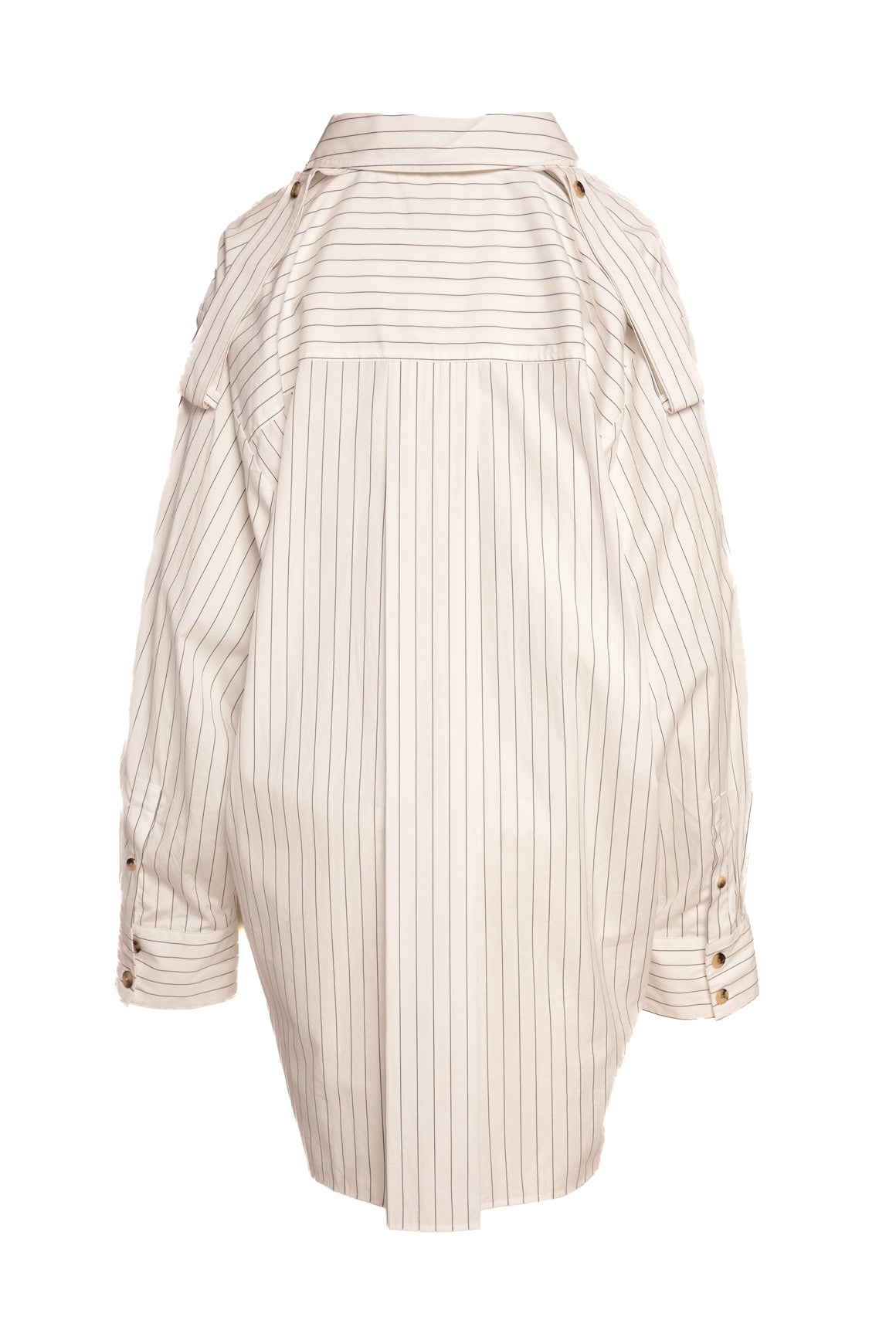 KHAITE Pinstripe Button Front Tunic Top (Sz. 12)