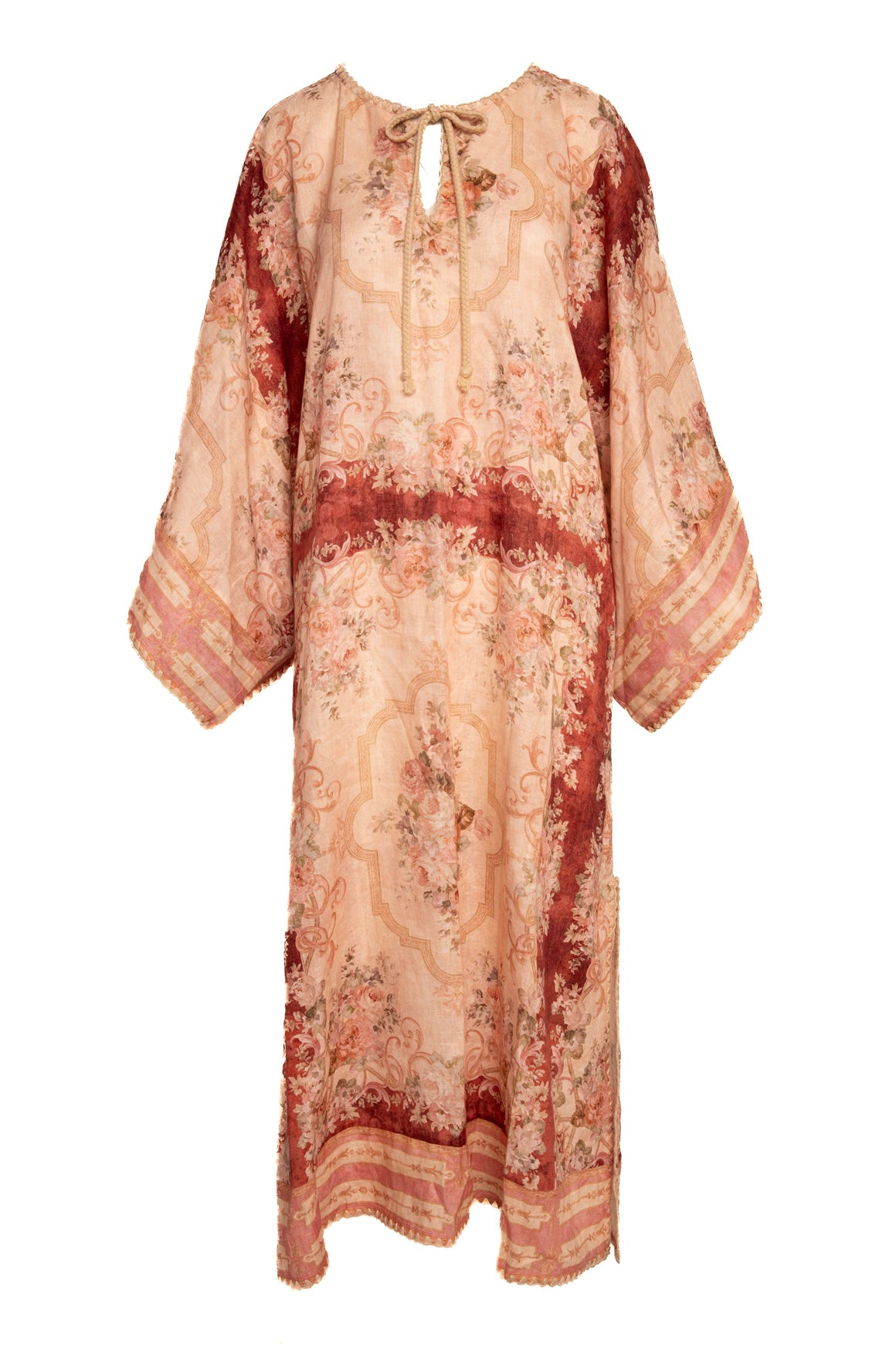 ZIMMERMANN Pink Linen Caftan Dress (Sz. L)