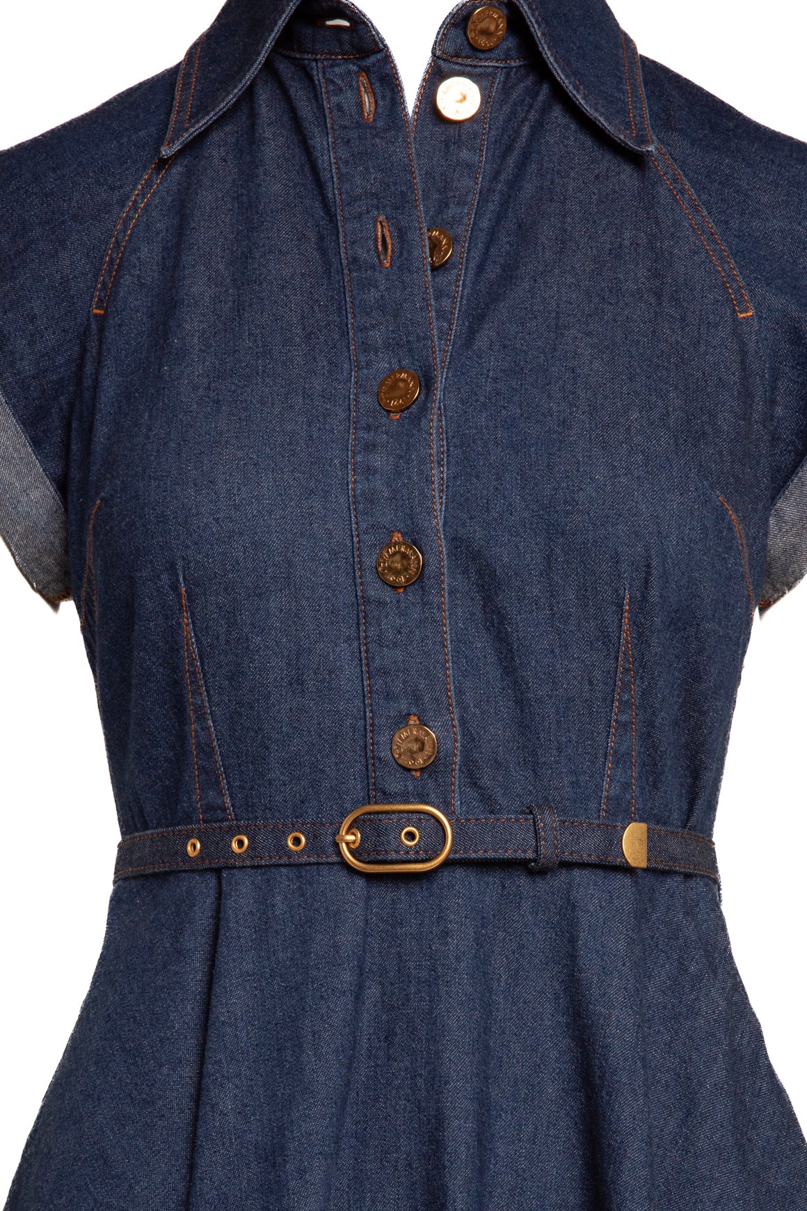 ZIMMERMANN Indigo Denim S/S Belted Mini Dress (Sz. 0)