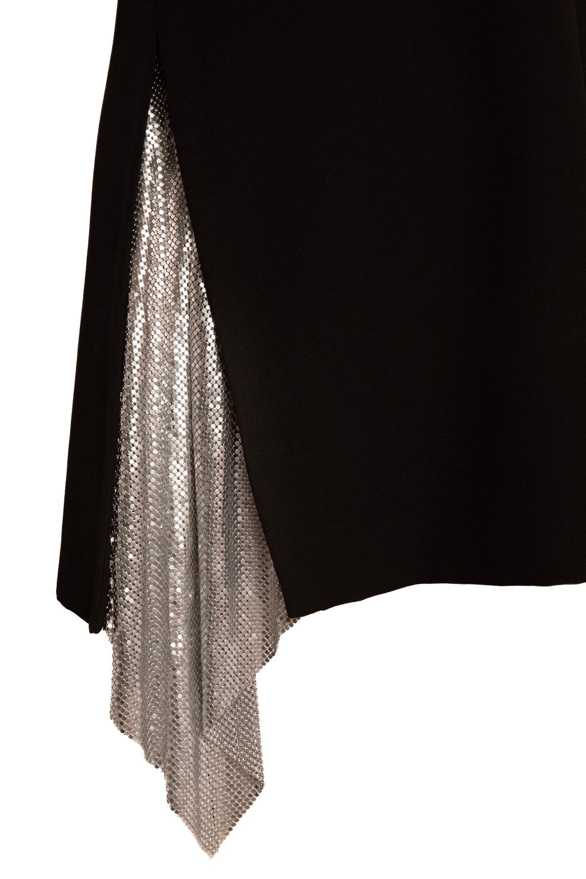 VERSACE Black Wool Chainmail Detail Mini Dress (Sz. 40/4)