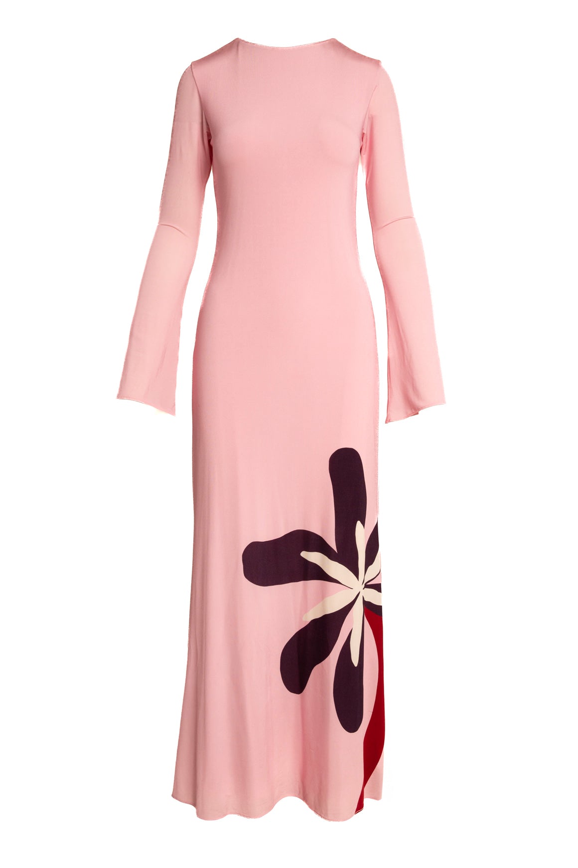 CALA DE LA CRUZ Pink Flower Print Maxi Dress (Sz. M)