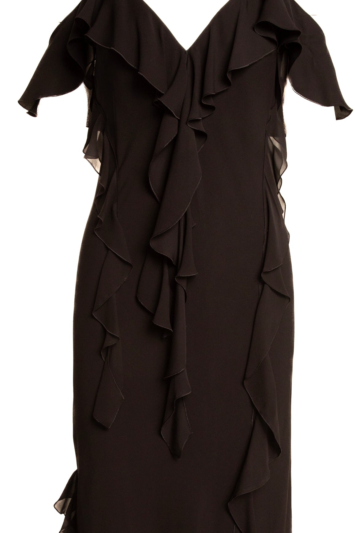 DOROTHEE SCHUMACHER Black Silk Midi Dress (Sz. 3/M)