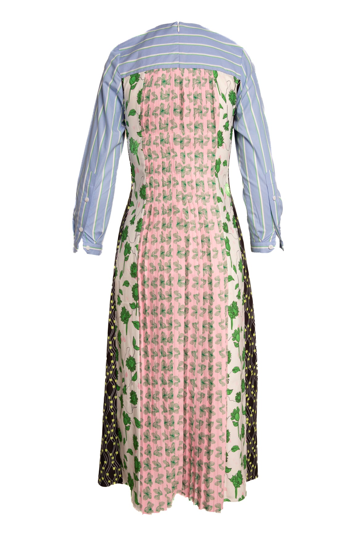 STINE GOYA Botanical Print Pleat Midi Dress (Sz. XXS)
