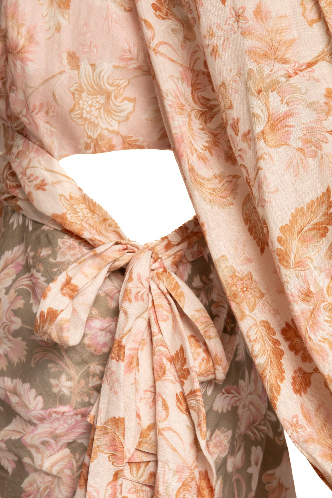 ZIMMERMAN Floral Linen Cut Out Mini Dress (Sz. 4)