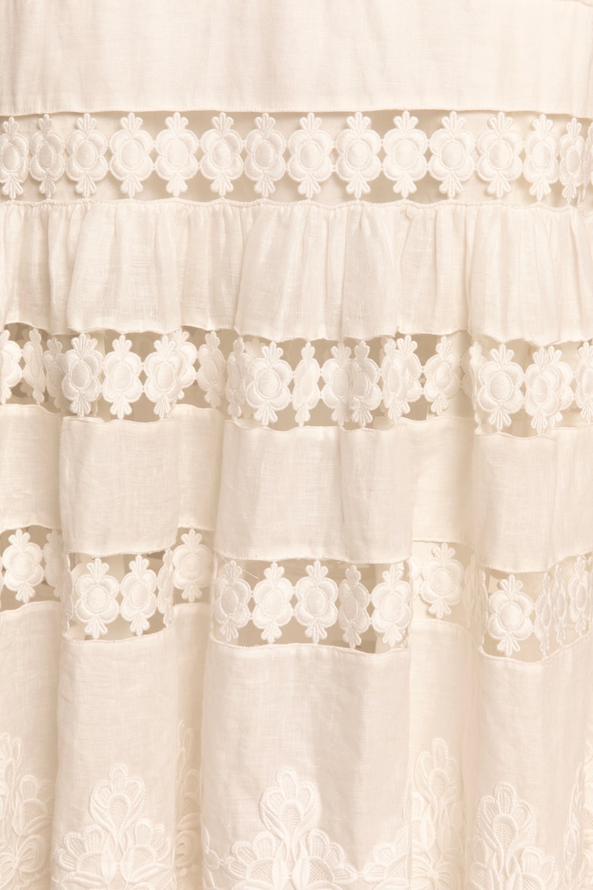 ZIMMERMANN White Crochet Cut Out Maxi Dress (Sz. 1/S)