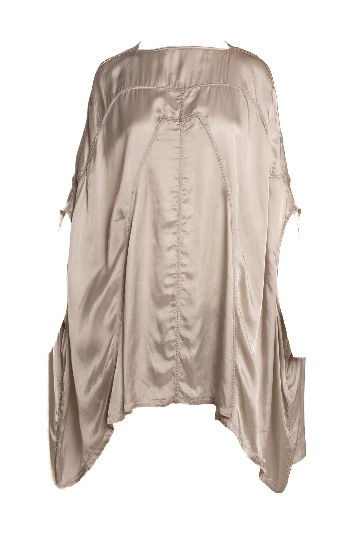 RICK OWENS Grey Satin Tunic Dress (Sz. OS)