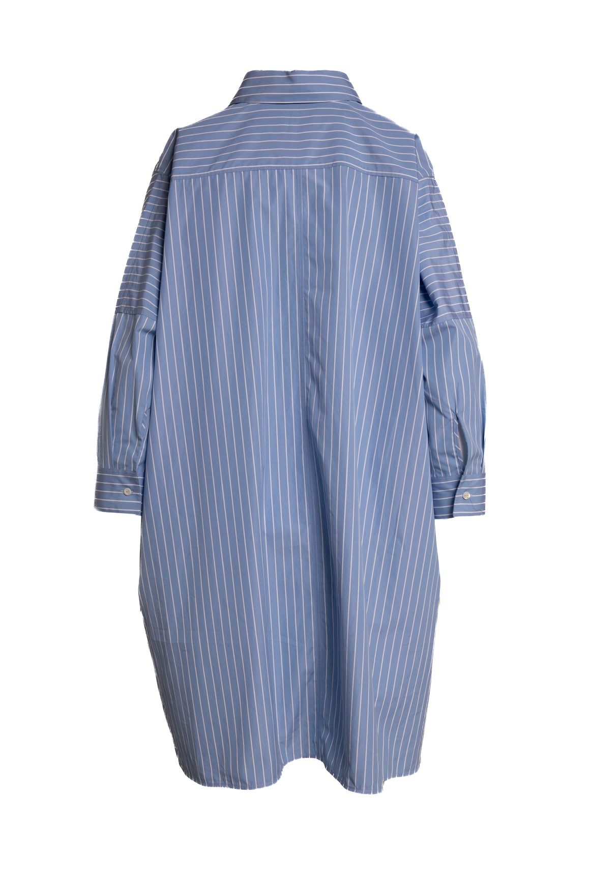 JIL SANDER Blue & White Tunic Button Blouse (Sz. 34/2)
