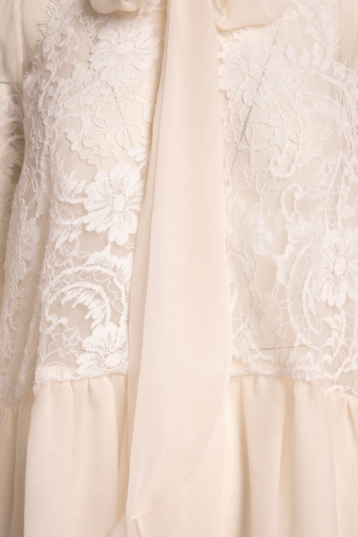 GIVENCHY White Sheer Silk Blouse (Sz. S)
