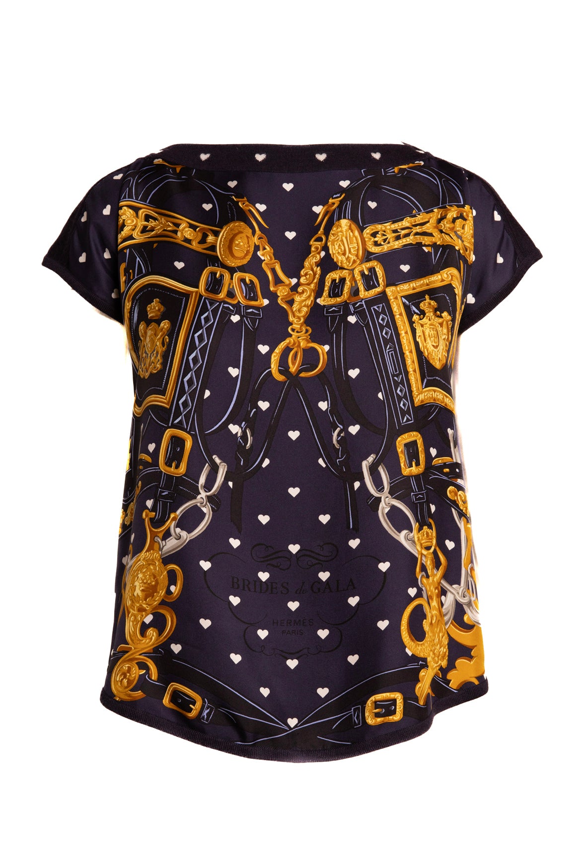 HERMES 'Brides de Gala' Print Silk Top (Sz. S)