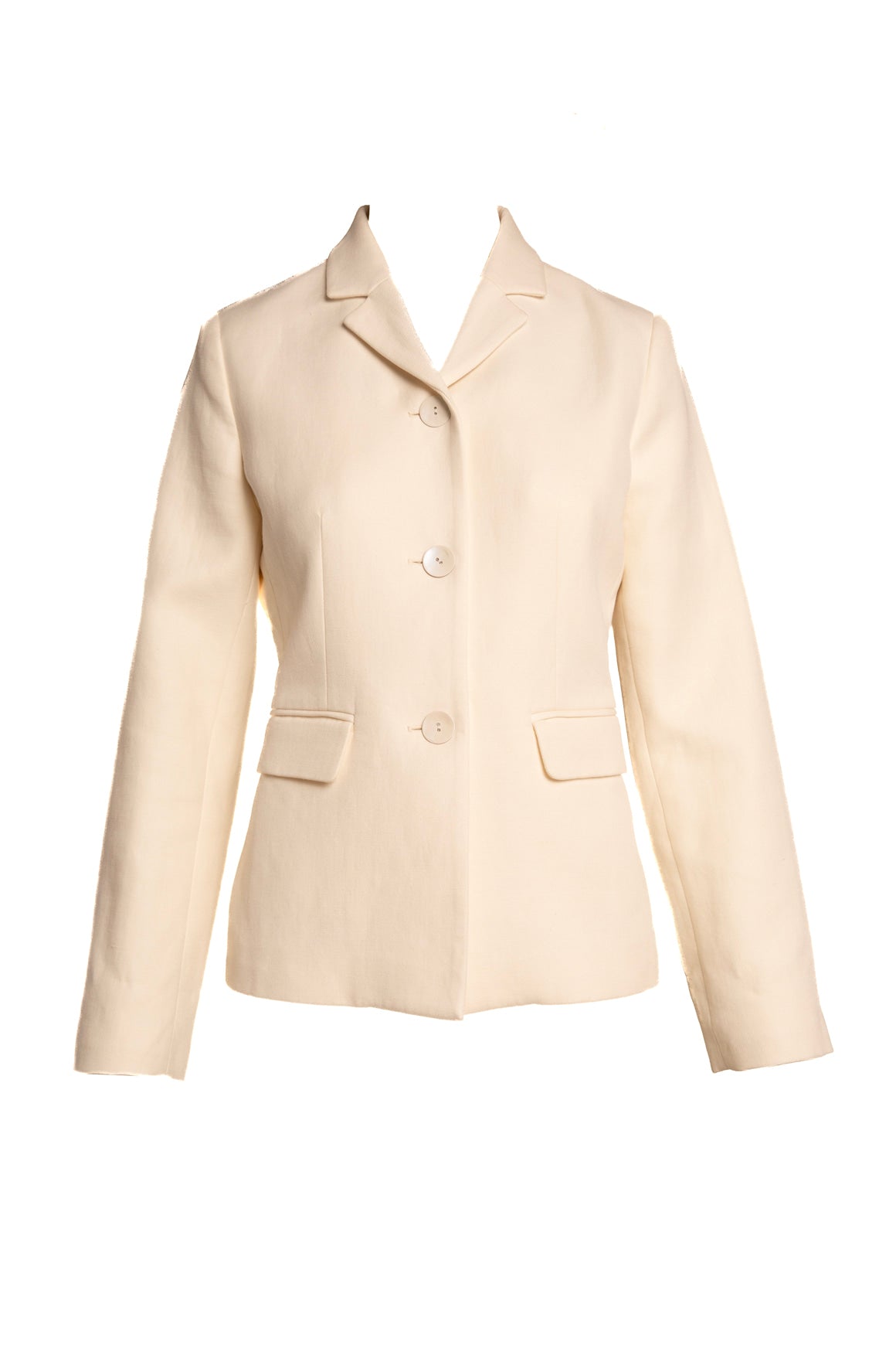 DOEN Cream Oversized Blazer & Flare Trousers Suit (Sz. M/6)