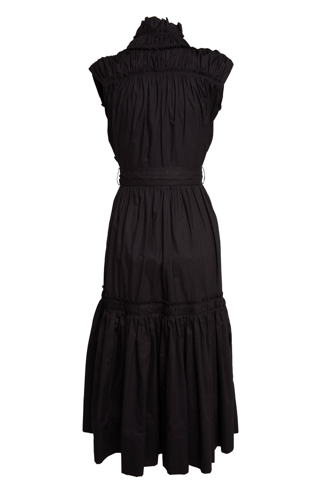 PROENZA SCHOULER Black Ruched Belted Maxi Dress (Sz. 6)