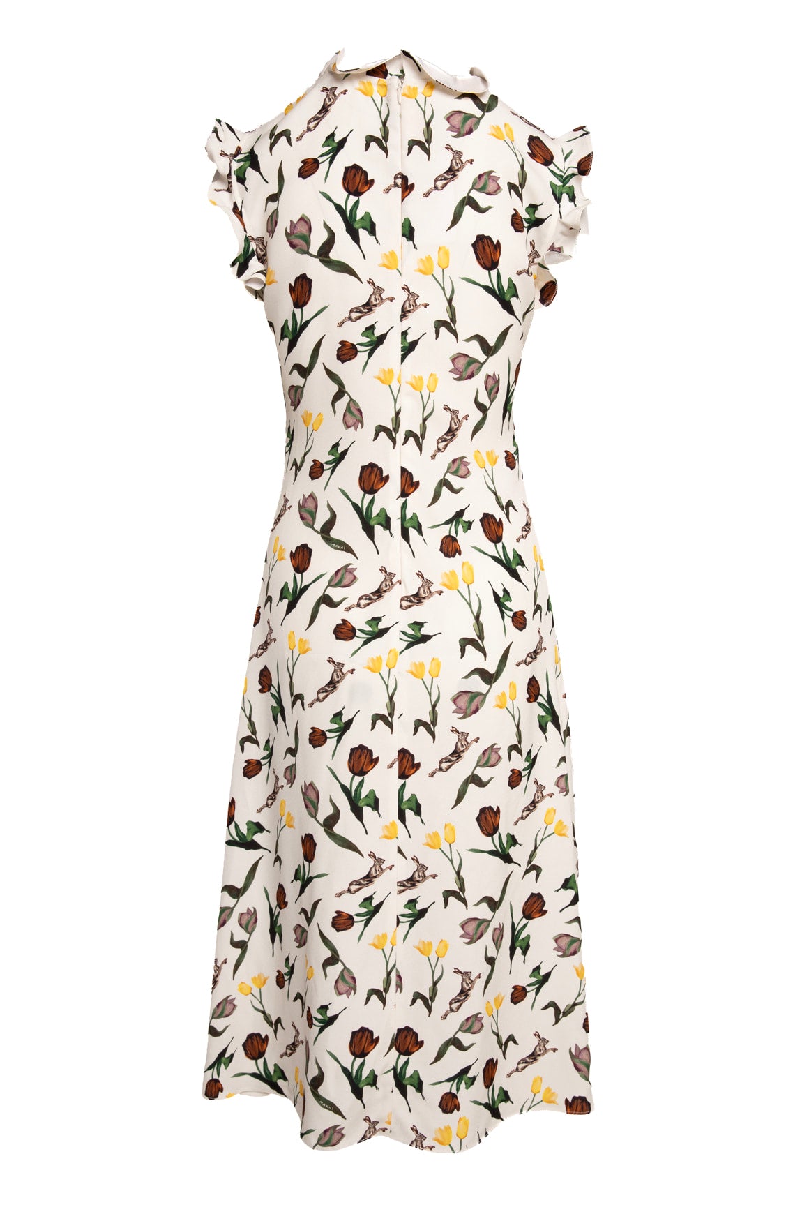 MARNI Floral Ruffle Shoulder Midi Dress (Sz. 38/2)