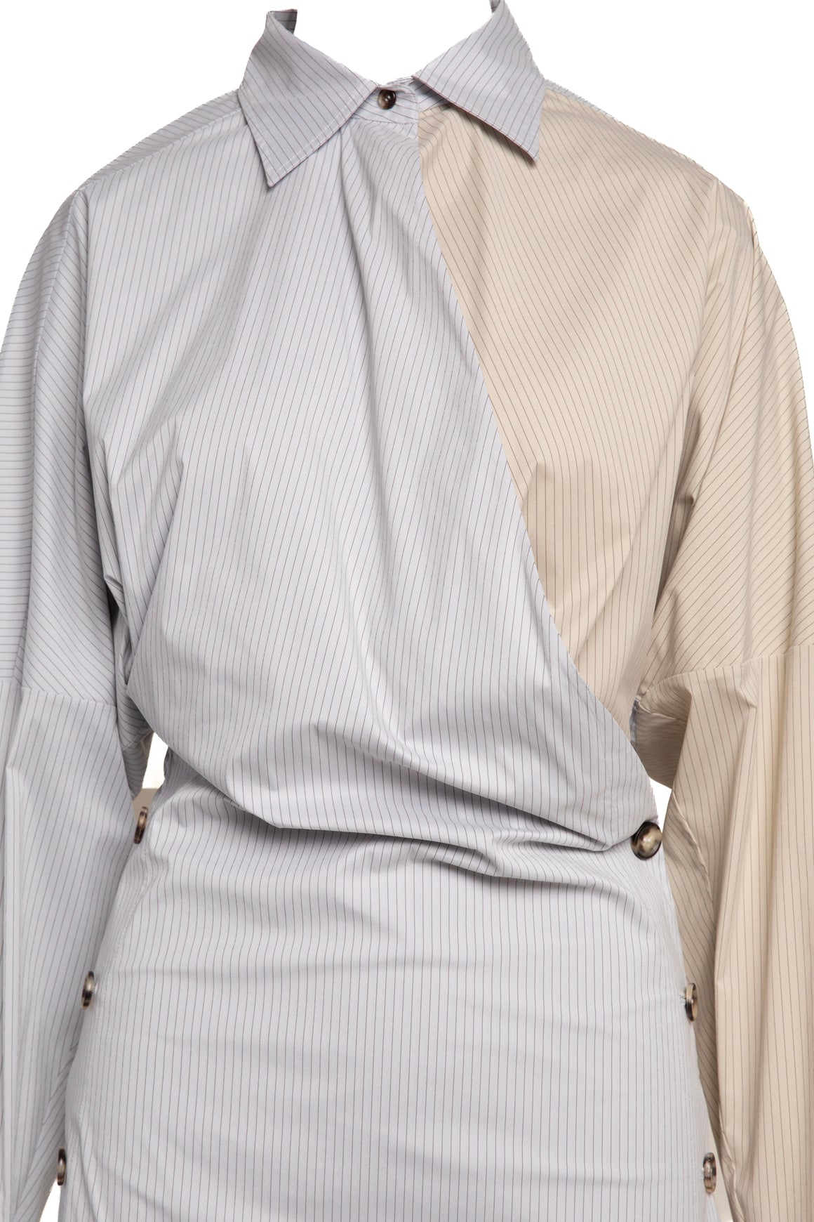 PHILOSPHY Striped Color Block Mini Shirt Dress (Sz. 42/6)