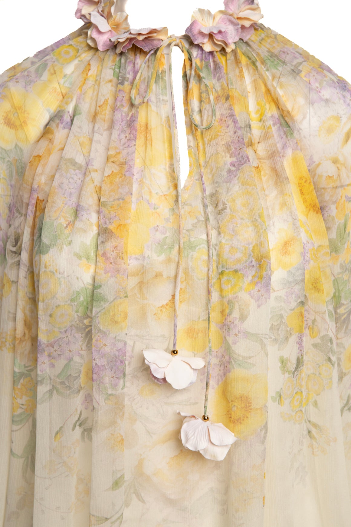ZIMMERMANN Floral Print Appliqué Detail Top (Sz. 0)