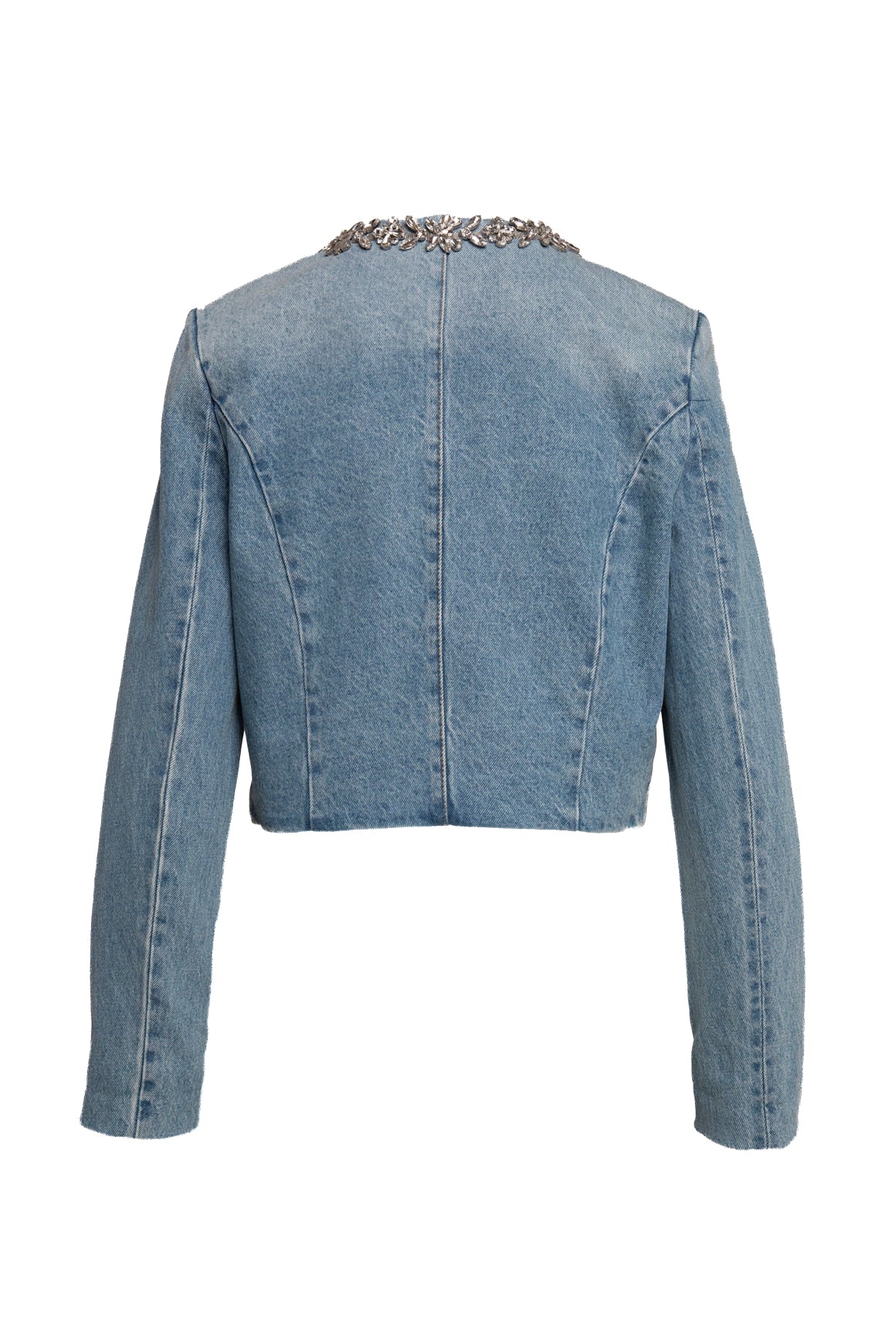 ZIMMERMANN Denim Crystal Crop Jacket (Sz. 0)