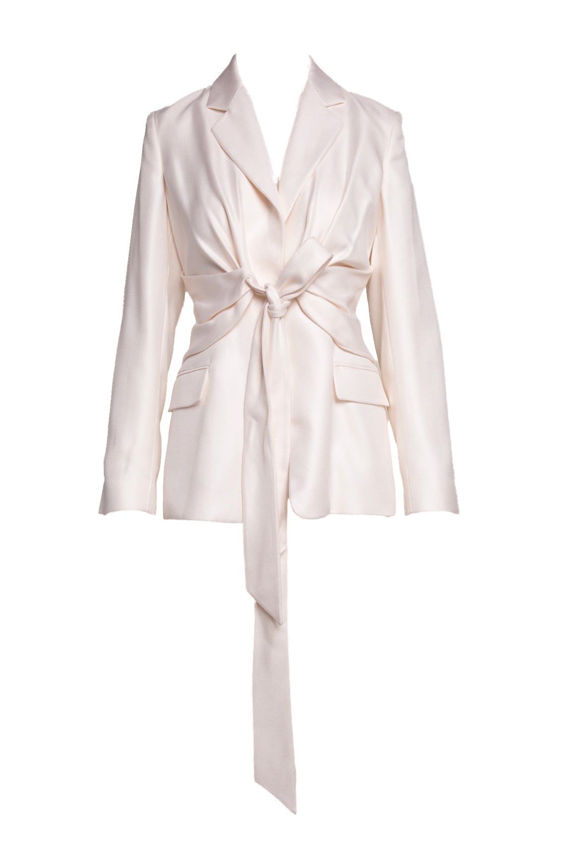 GABRIELA HEARST Cream Tie Front Blazer (Sz. 40/4)