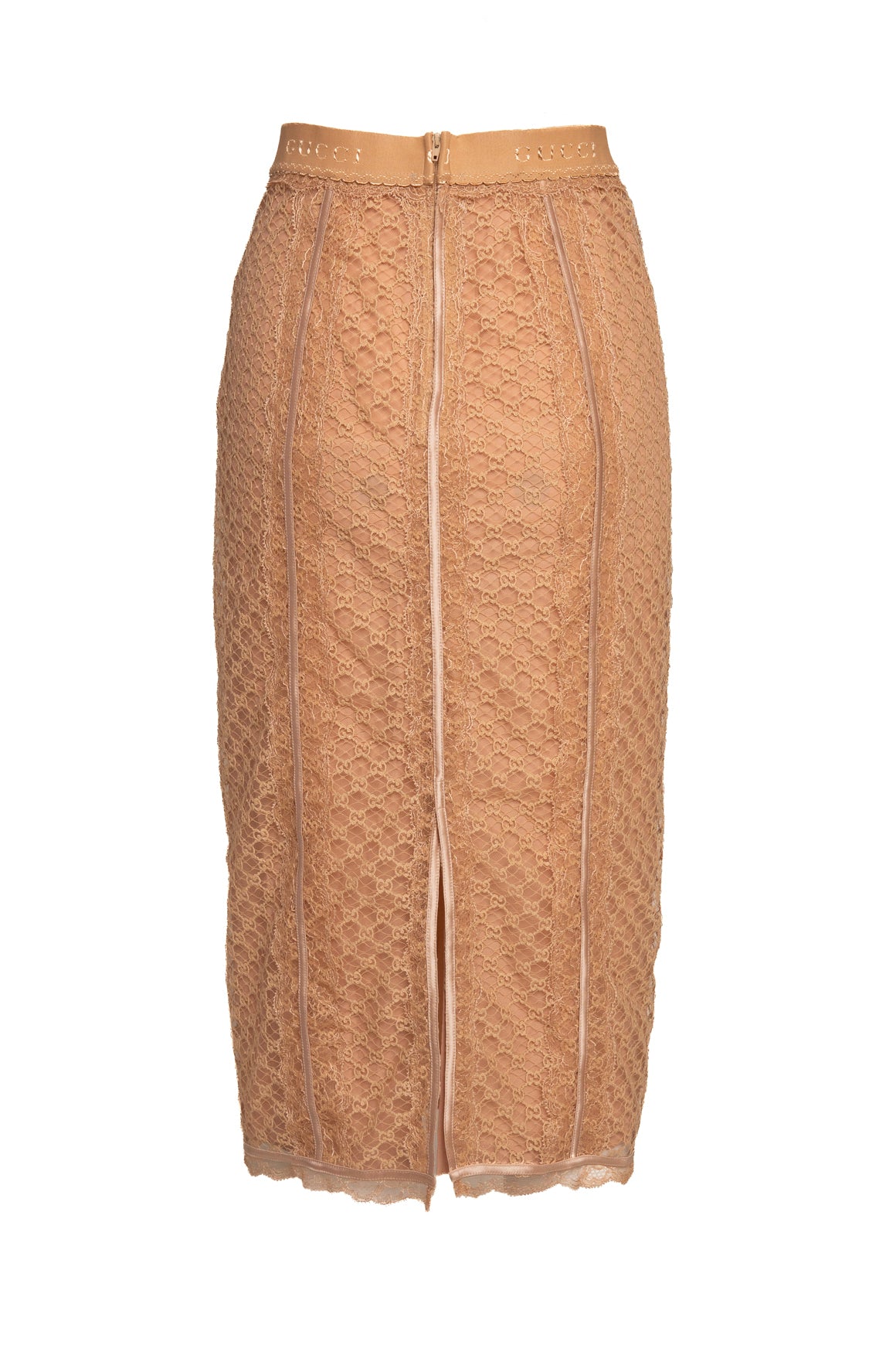 GUCCI Nude GG Mesh Bodycon Slip Skirt (Sz. S)