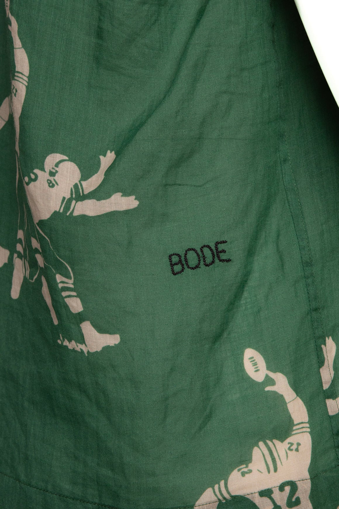 BODE Green Football Graphic Linen Set (Sz. XS)