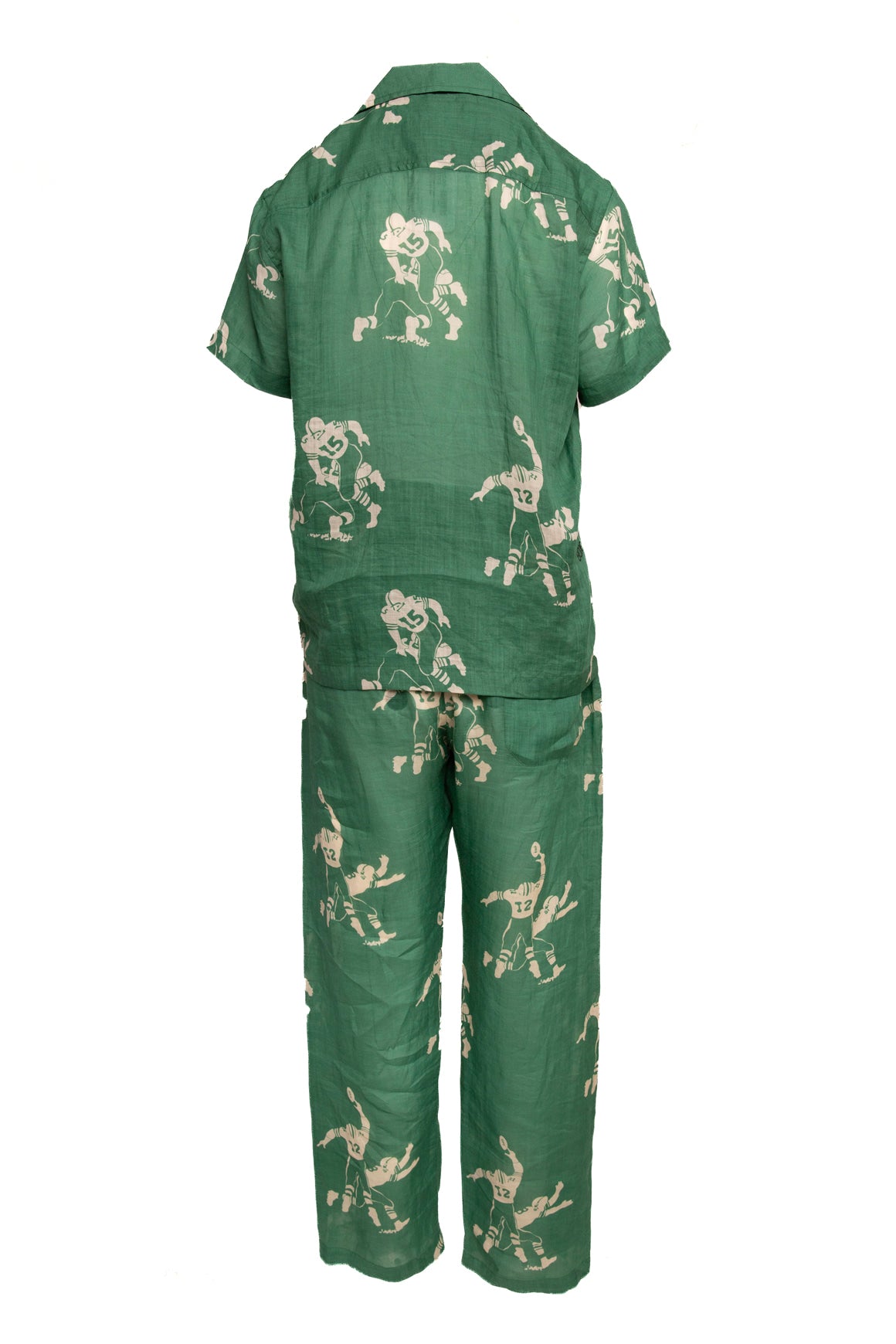 BODE Green Football Graphic Linen Set (Sz. XS)