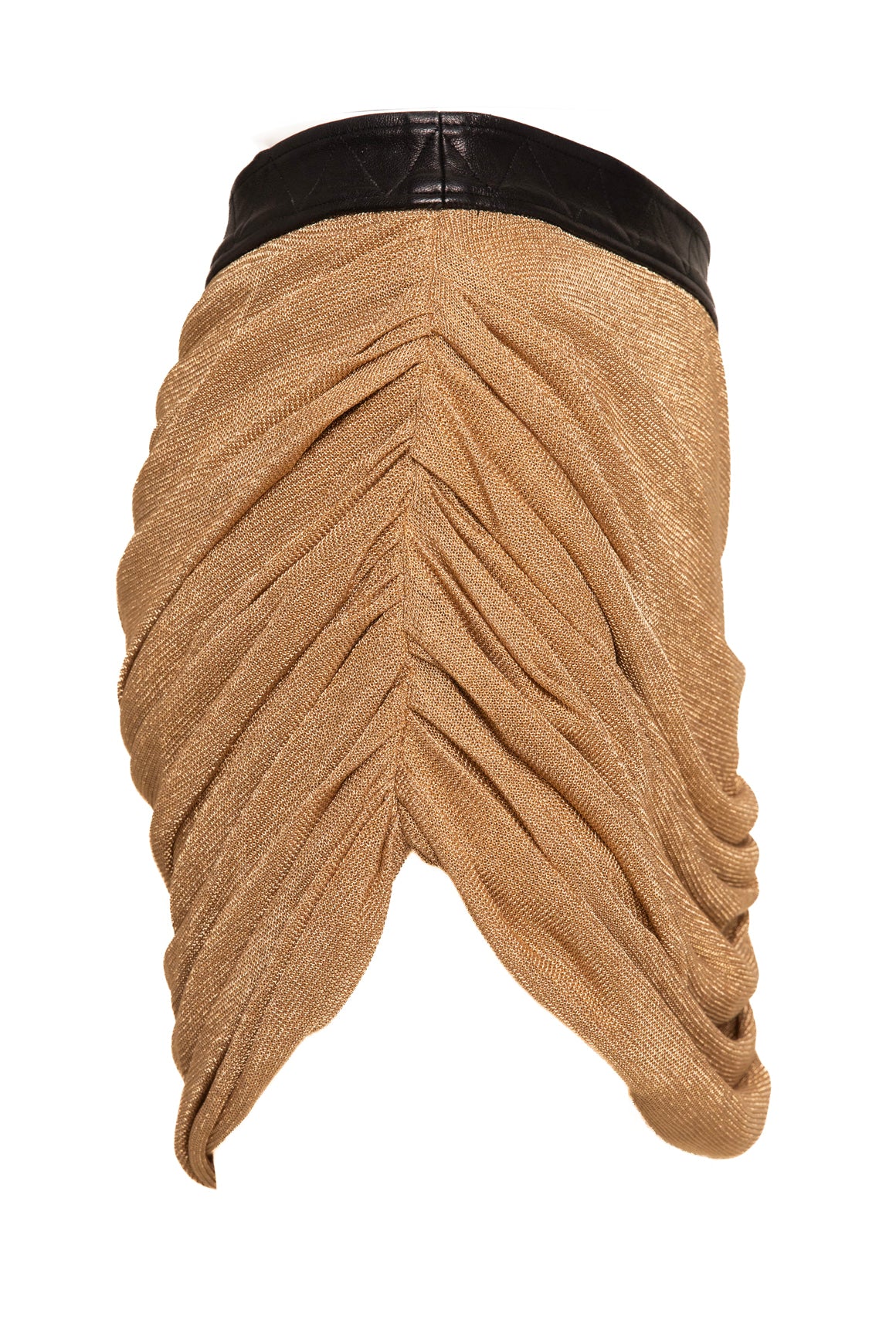 KHAITE Leather Waist "Draitton" Mini Skirt (Sz. 8)