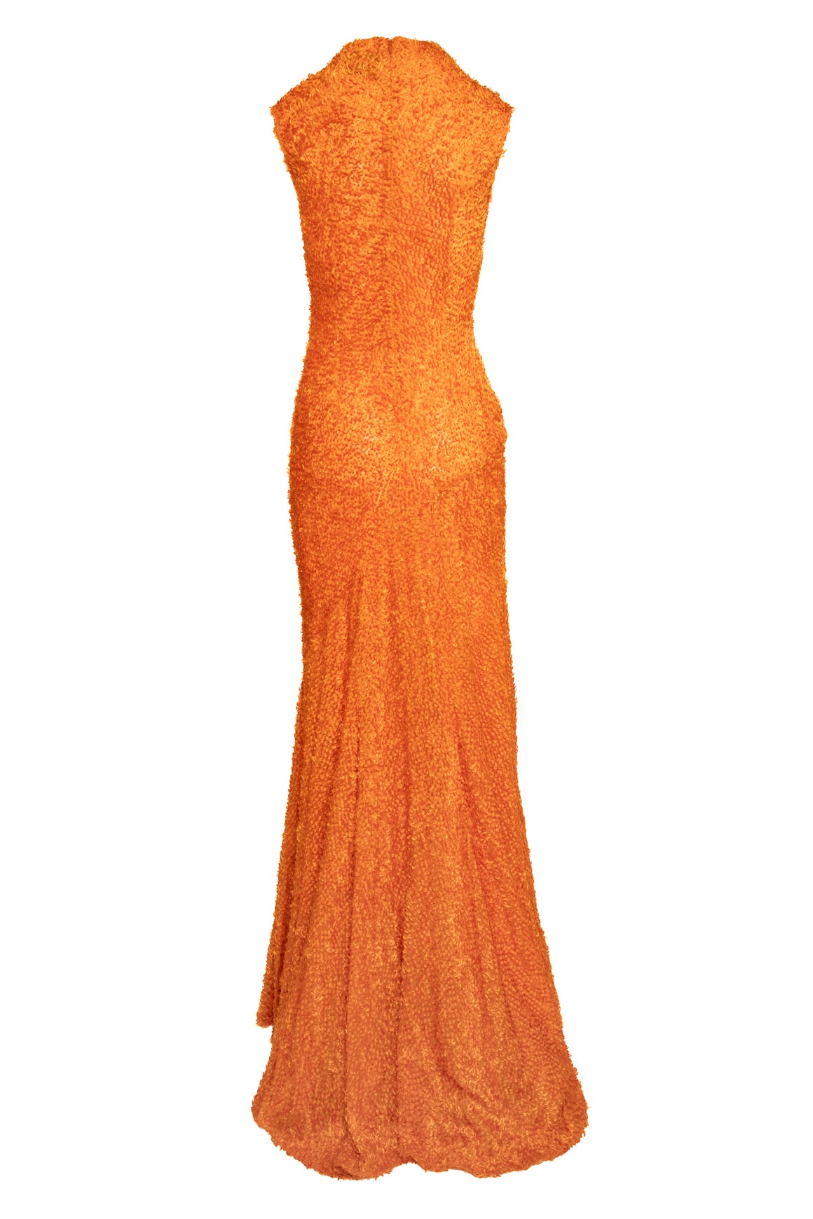 TOVE Orange Textured "Elisa" Flocked Gown (Sz. 34/0)