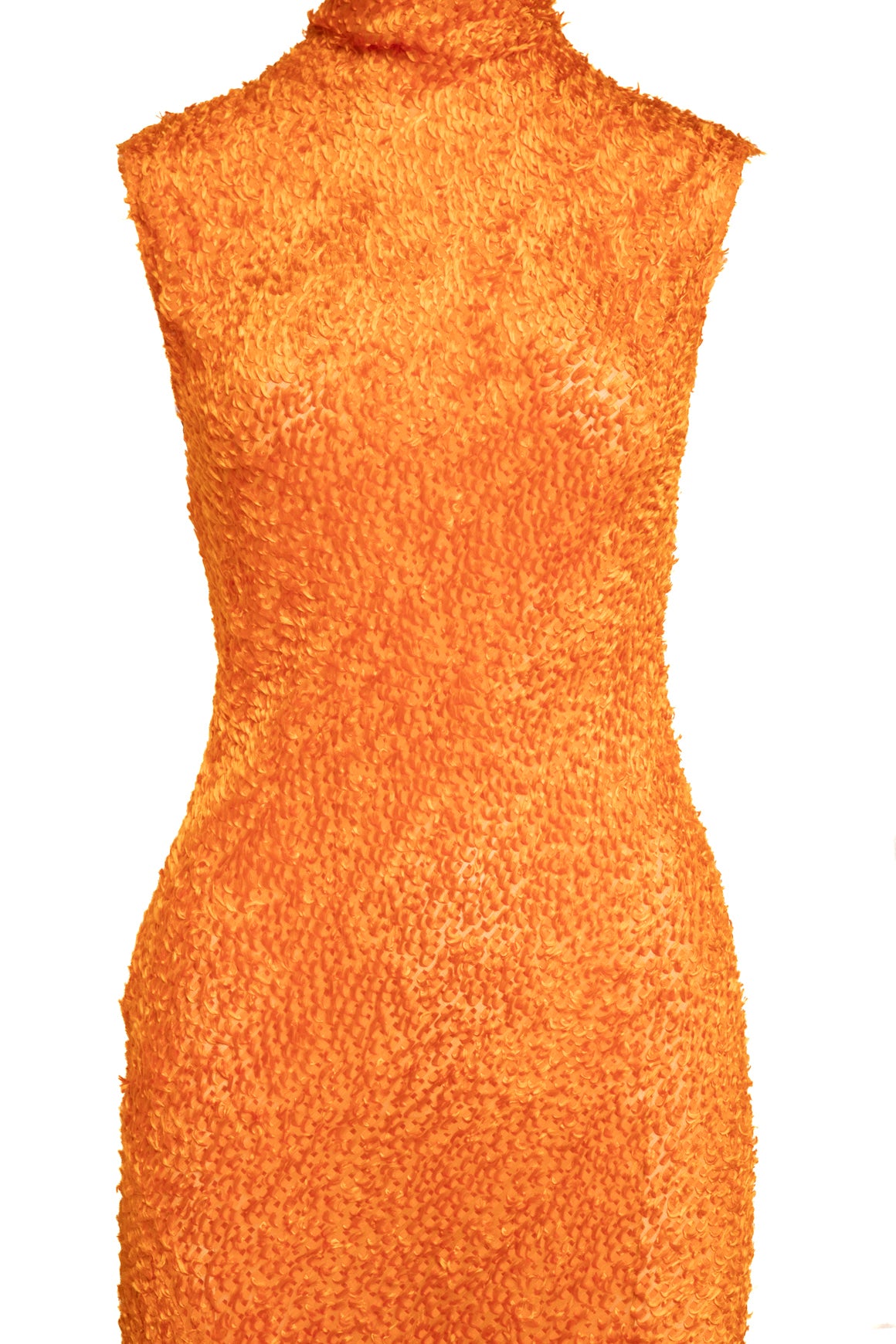 TOVE Orange Textured "Elisa" Flocked Gown (Sz. 34/0)