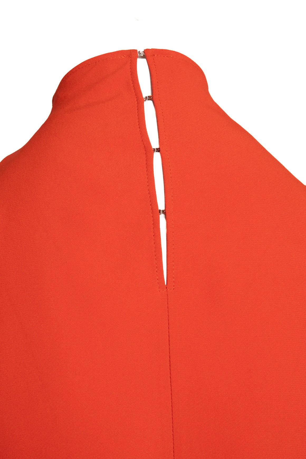 GAUCHERE Orange High Neck Top & Midi Skirt Set