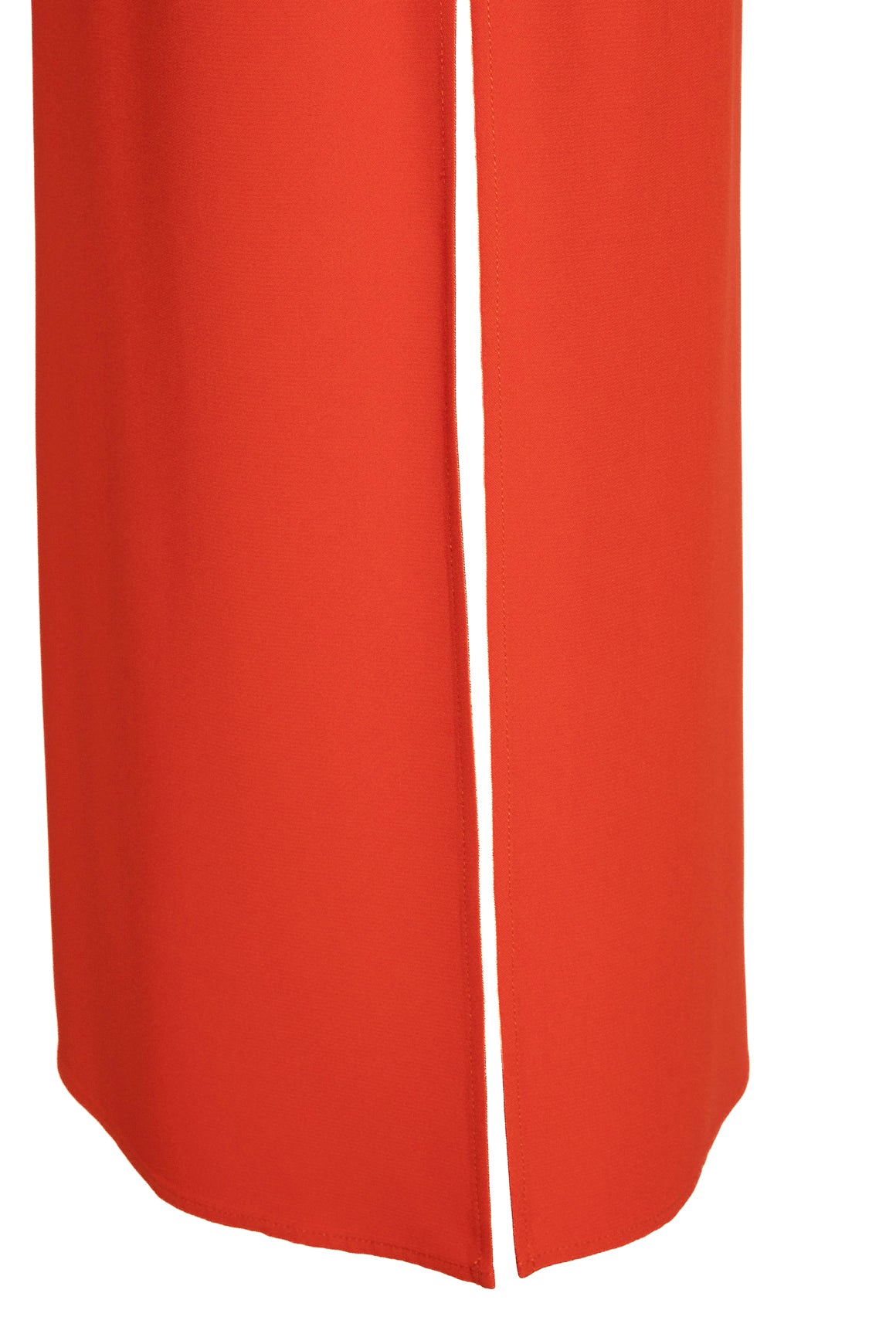 GAUCHERE Orange High Neck Top & Midi Skirt Set