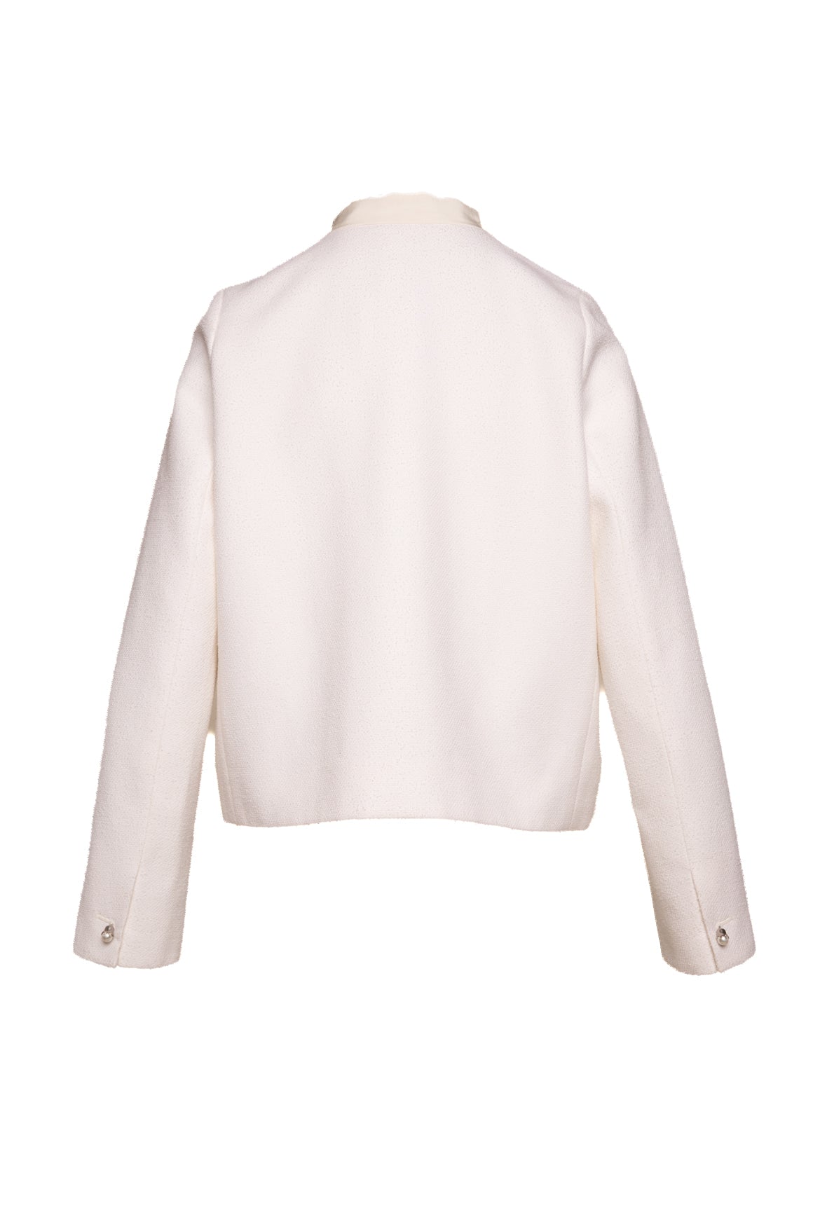 CHRISTIAN DIOR White CD Knit Bow Pearl Jacket (Sz. 10)