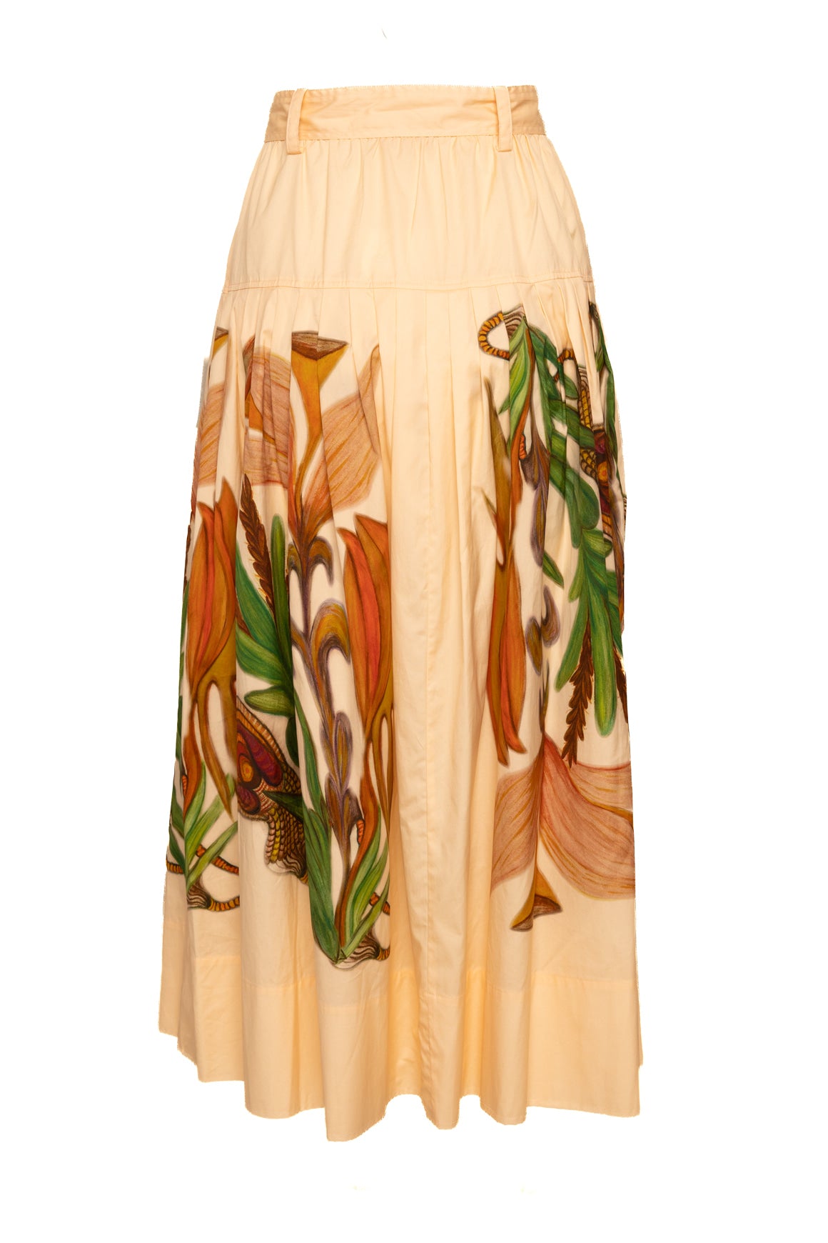 ULLA JOHNSON Botanical Print Blouse and Midi Skirt Set (Sz. 4/6)