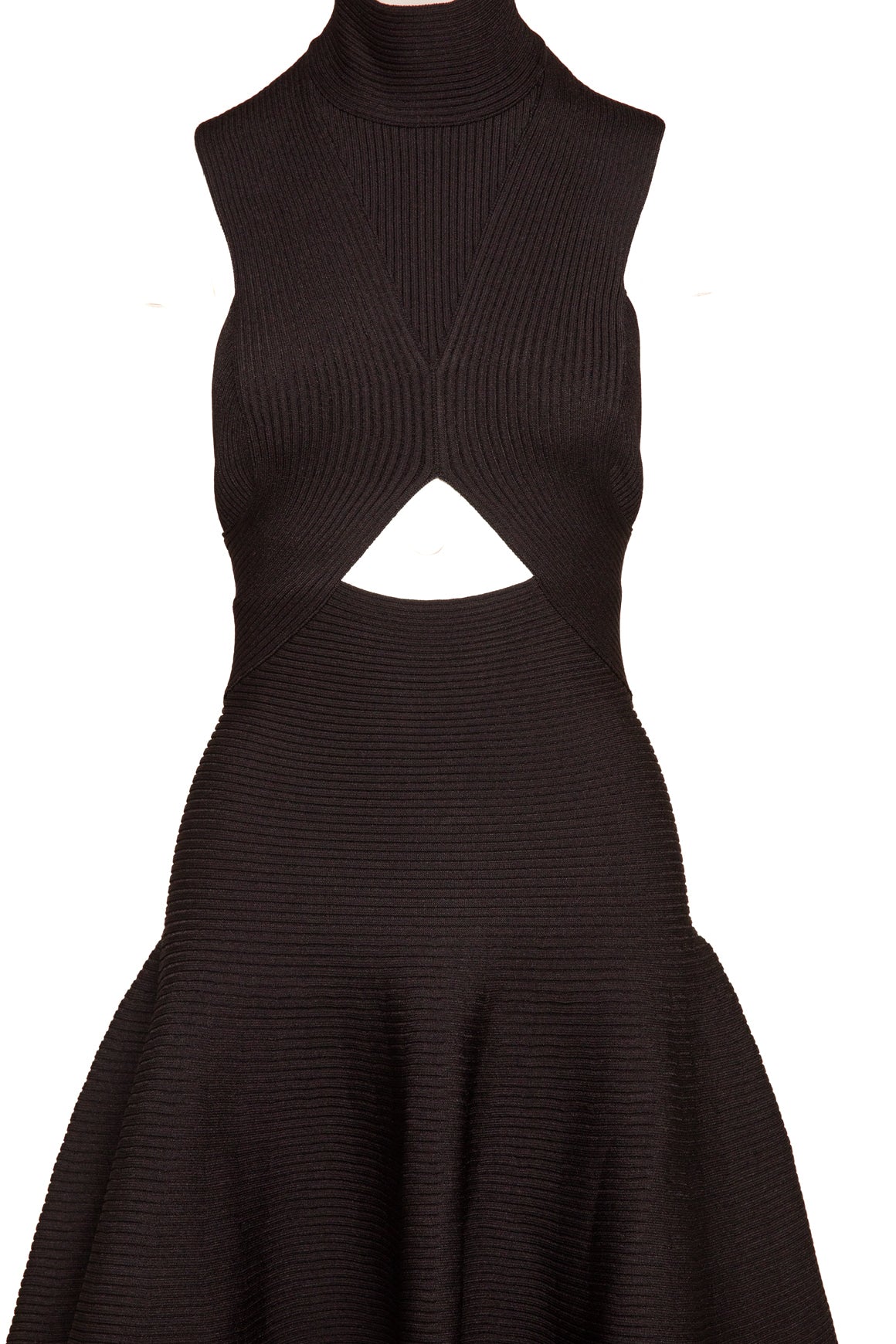ALAIA Black Knit Cut Out Circle Midi Dress (Sz. 42/6)