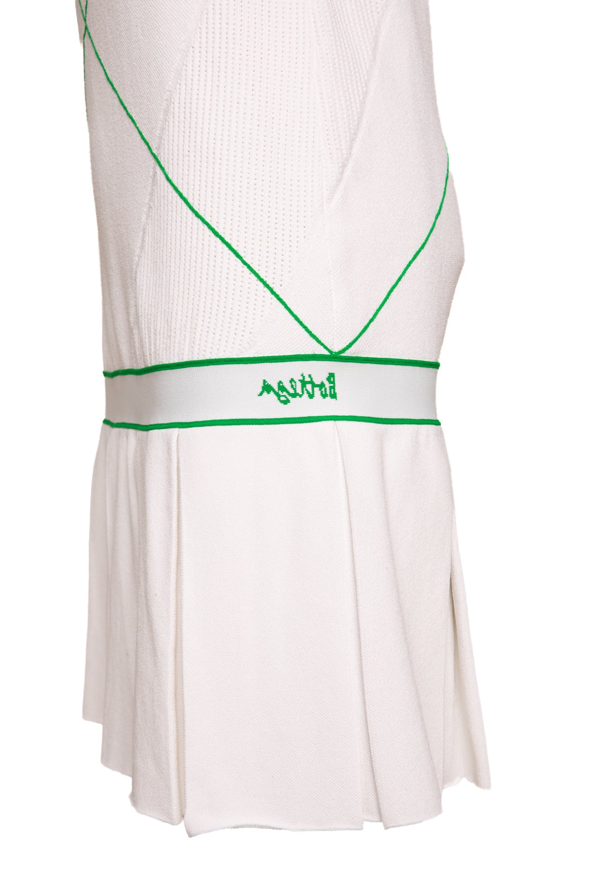 BOTTEGA VENETA White & Green Tennis Dress (Sz. S)