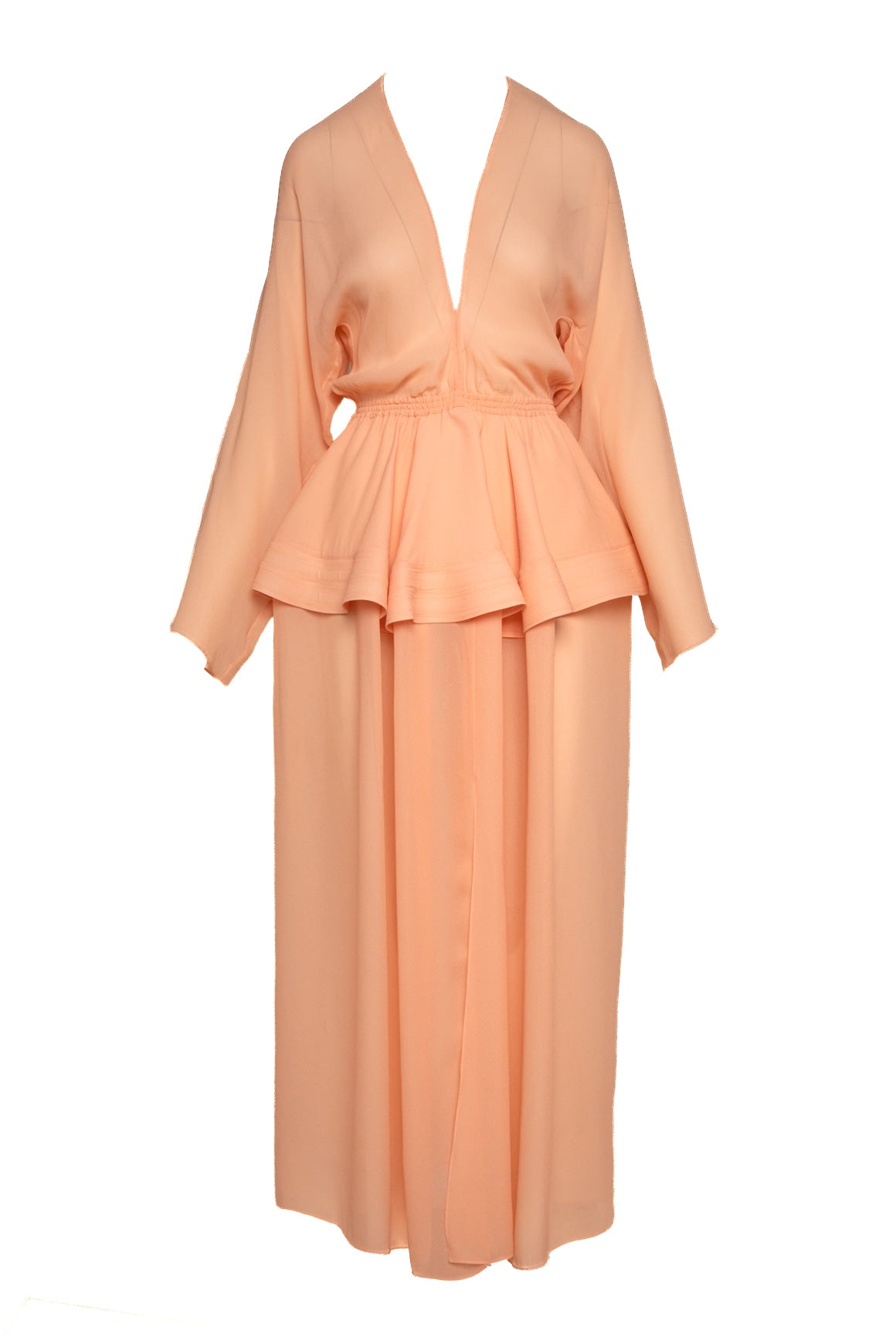 ALAIA Peach Cinched 'Georgette' Dress (Sz. 36/0)