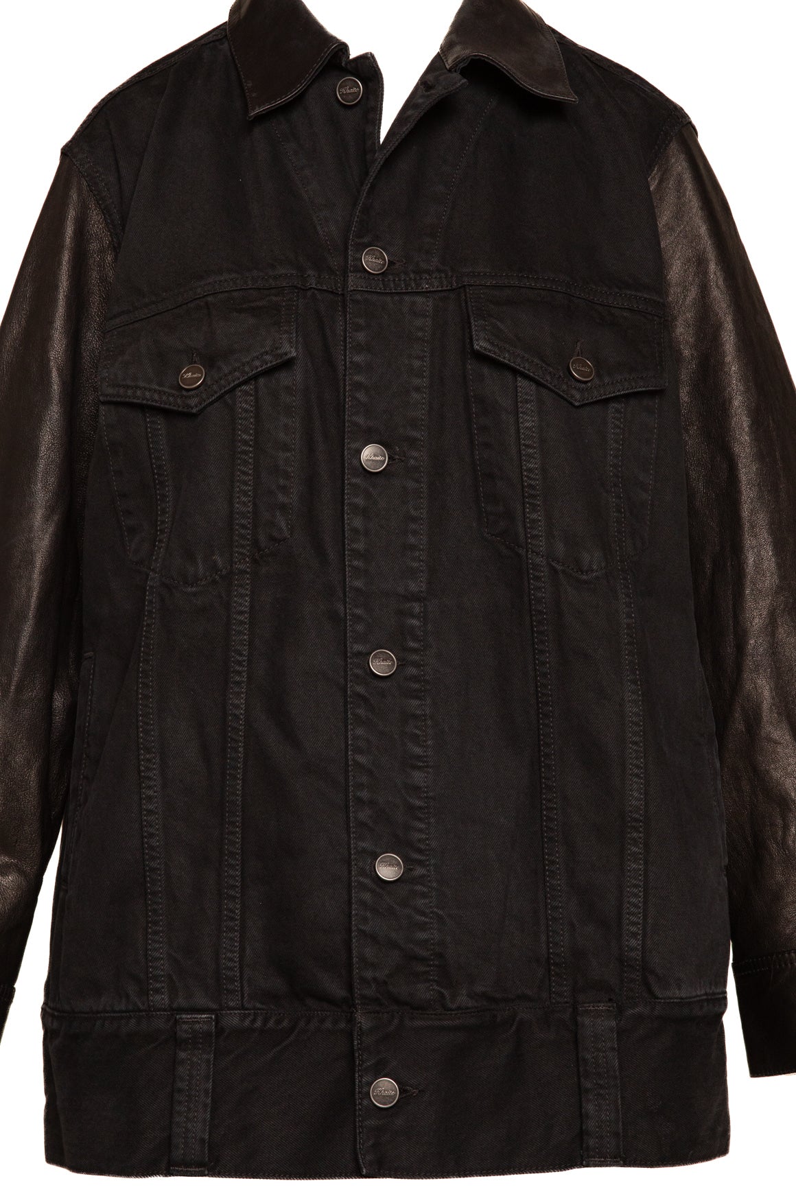 KHAITE Black Leather & Denim Jacket (Sz. S)