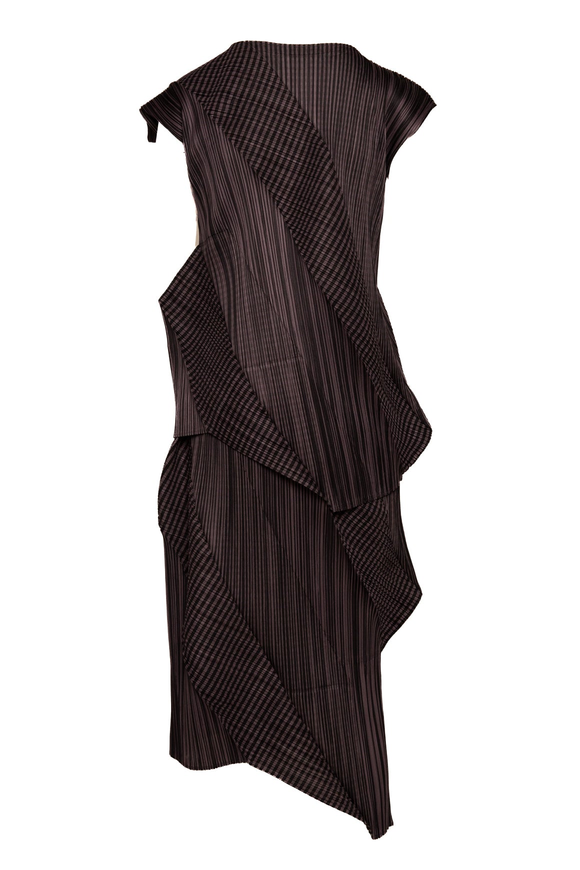 PLEATS PLEASE Striped Asymmetric Pleated Skirt Set (Sz. OS)