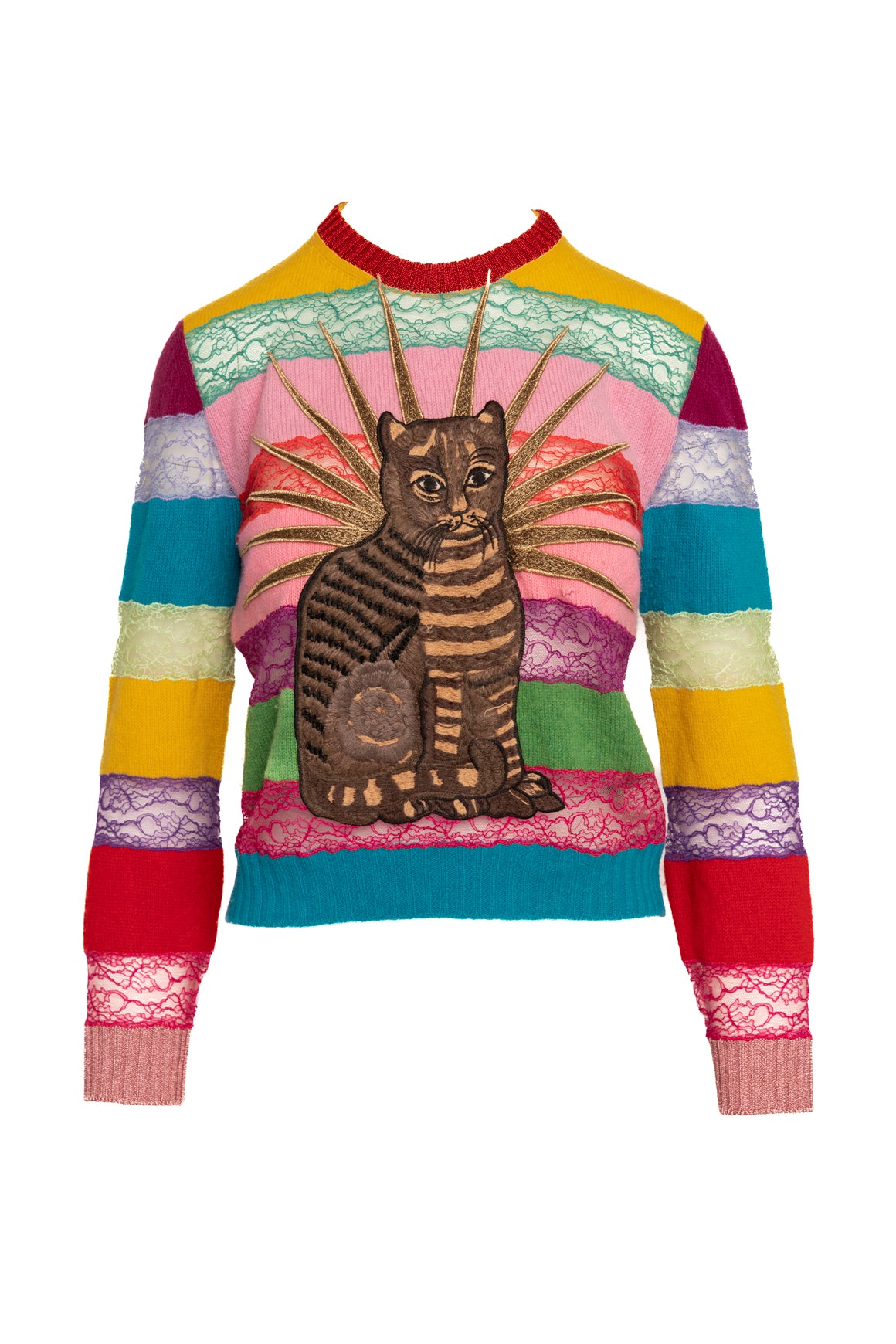 GUCCI Rainbow Stripe Cat Sweater (Sz. S)