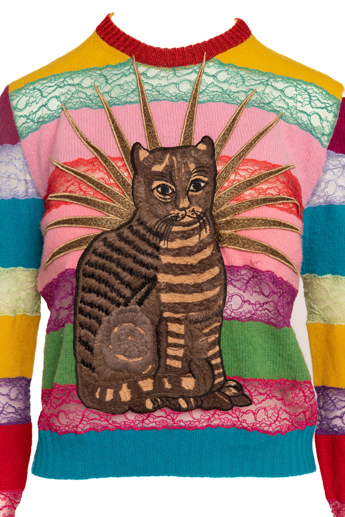 GUCCI Rainbow Stripe Cat Sweater (Sz. S)