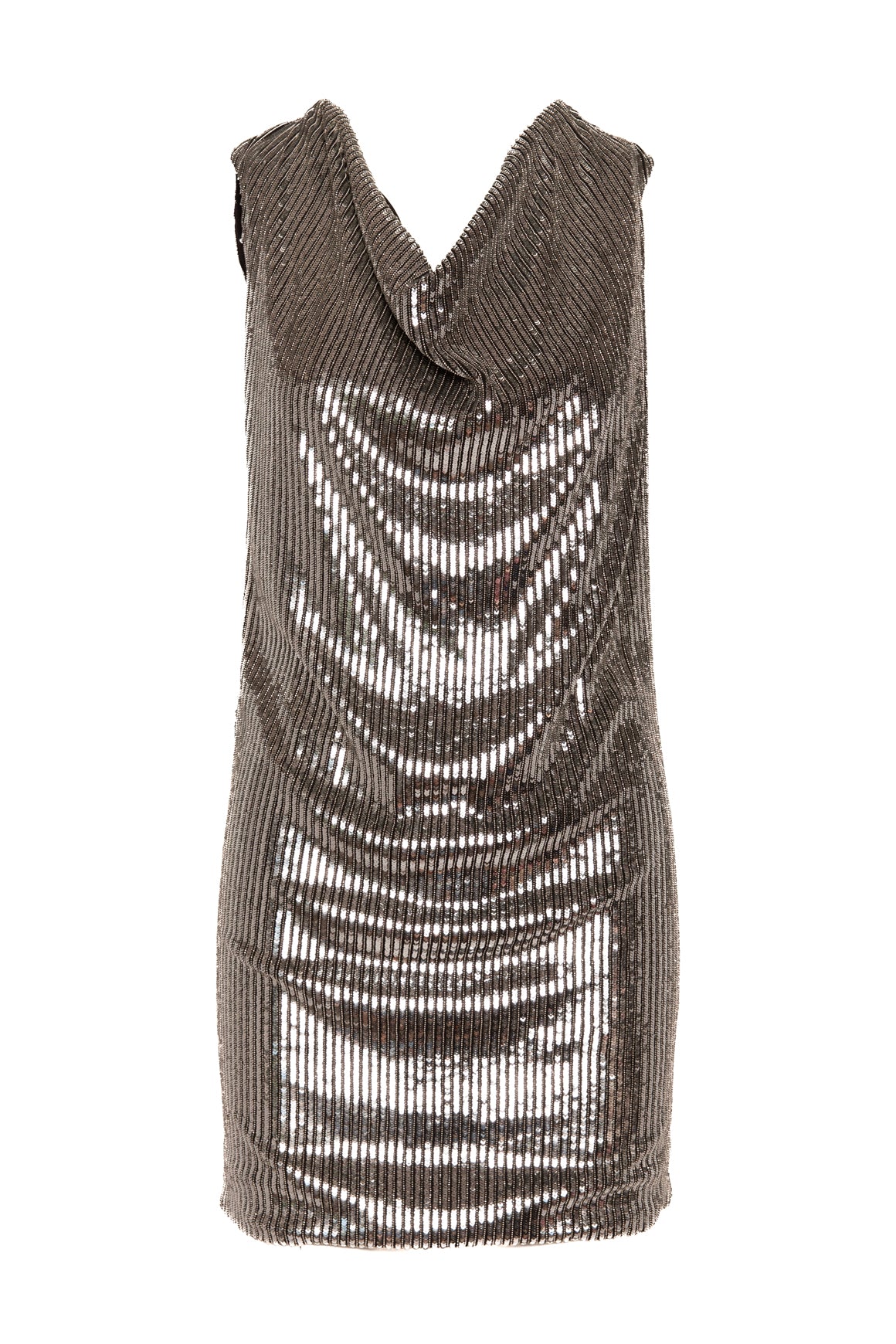 SAINT LAURENT Silver Sequin Mini Dress (Sz. S)
