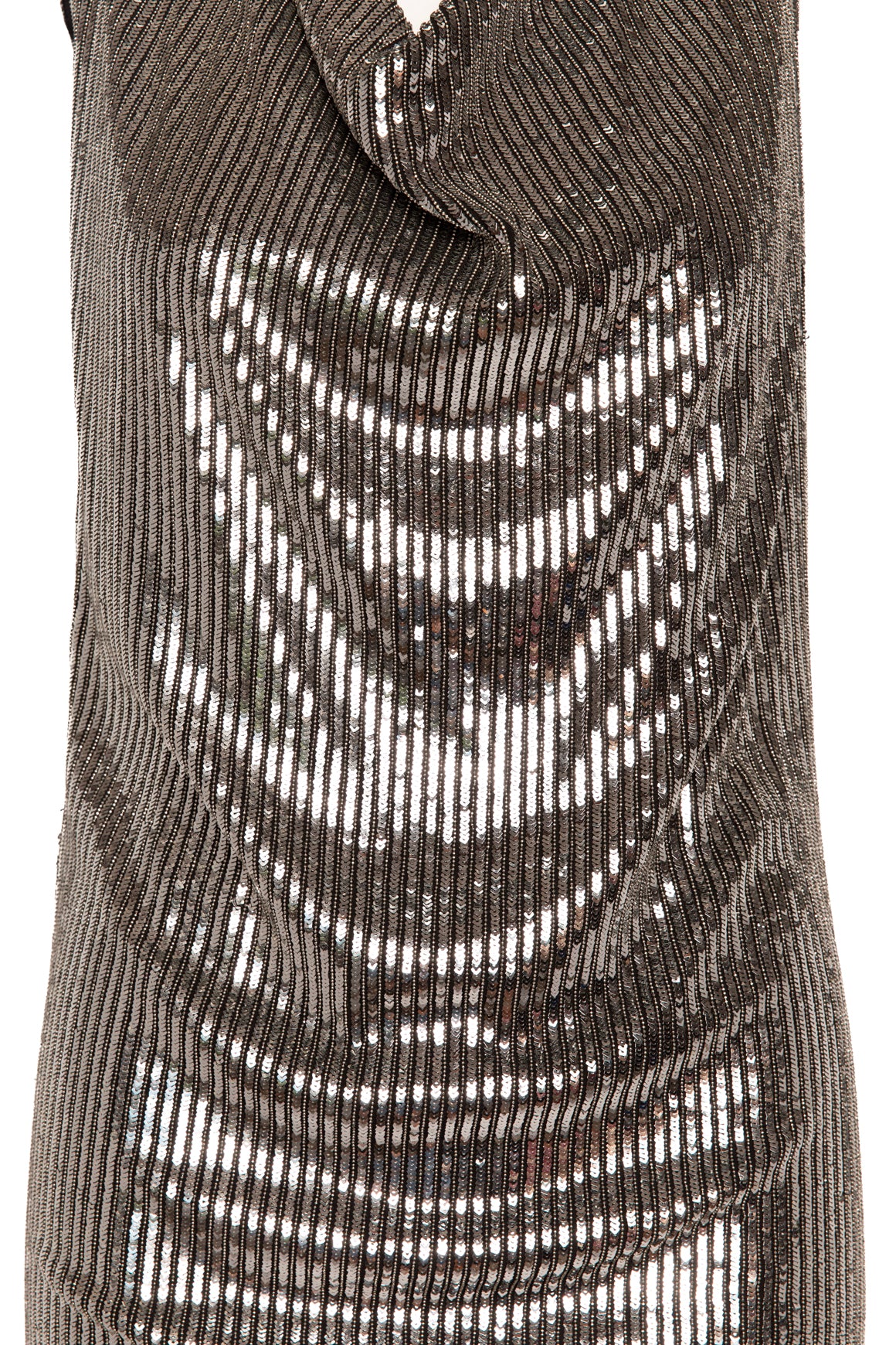 SAINT LAURENT Silver Sequin Mini Dress (Sz. S)
