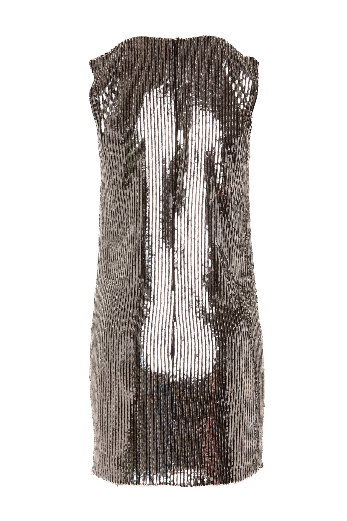 SAINT LAURENT Silver Sequin Mini Dress (Sz. S)