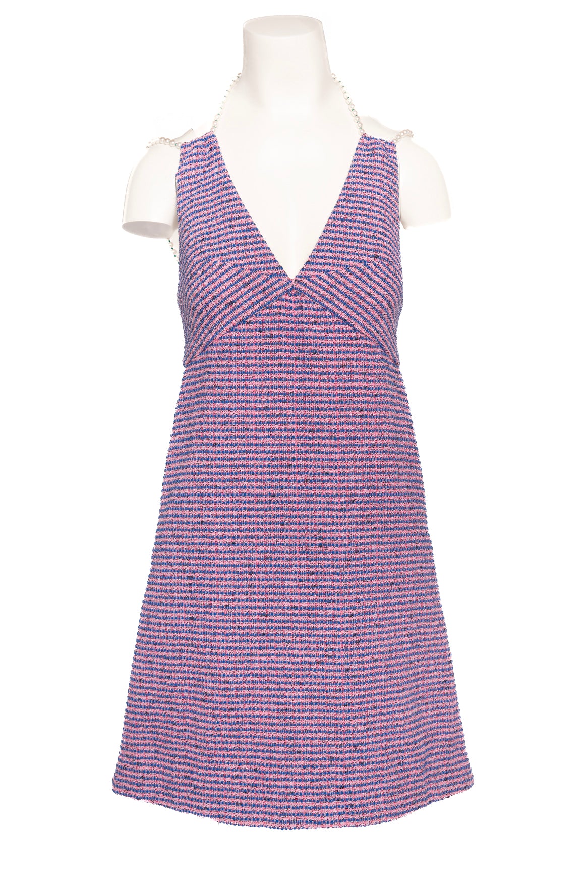 CHANEL Pink and Blue Pearl Straps Dress
