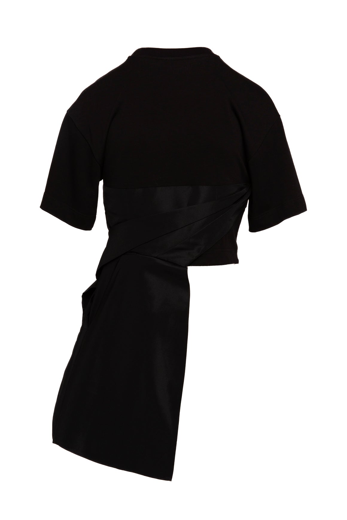 ALEXANDER MCQUEEN Black Sash Cropped Tee (Sz. S)