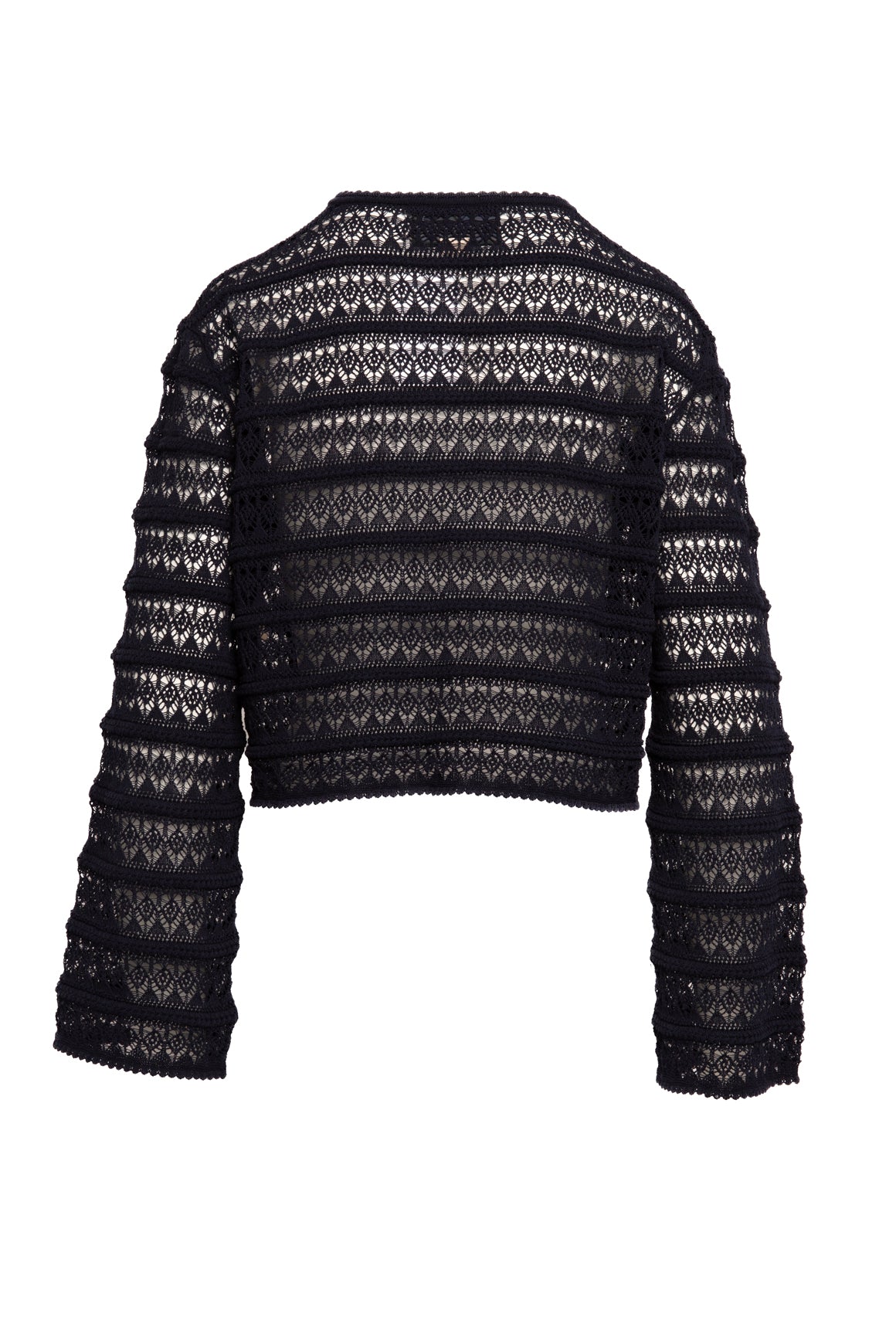 GUCCI Navy Open Knit Crop Cardigan (Sz. M)