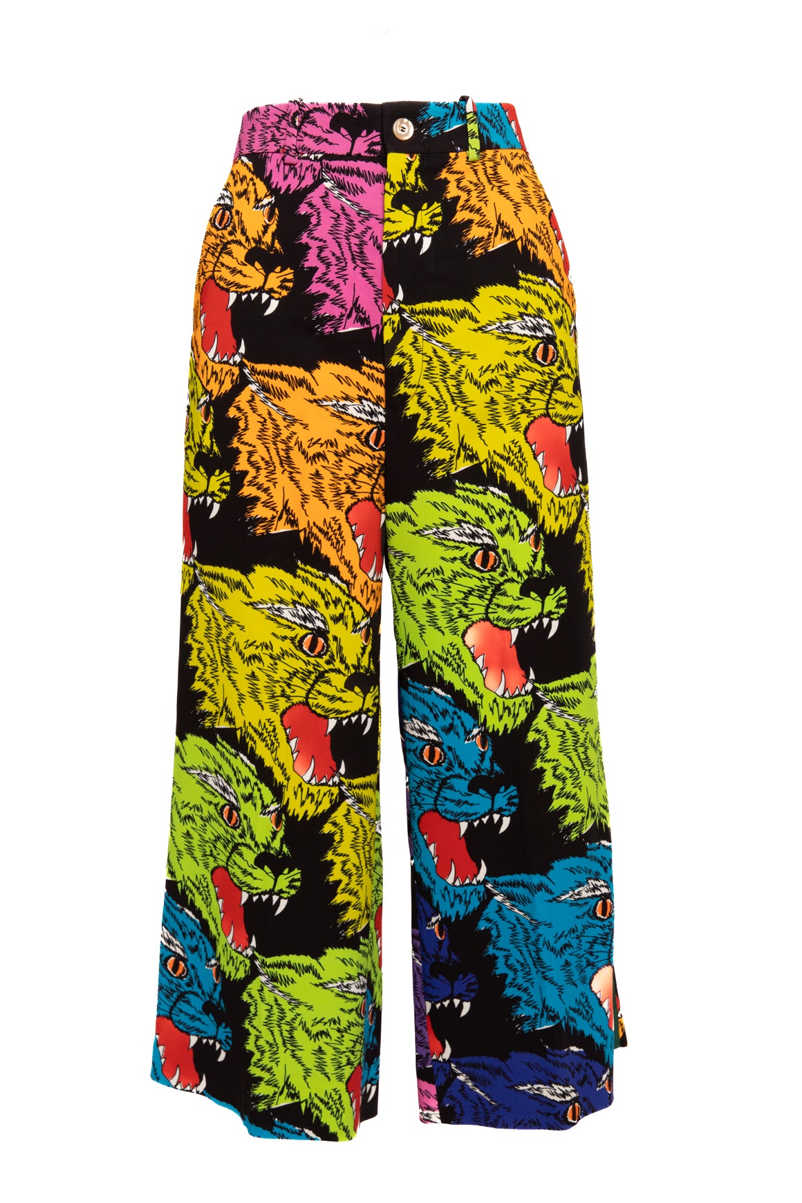 GUCCI Multi-Color Cat Print Trousers (Sz. S)