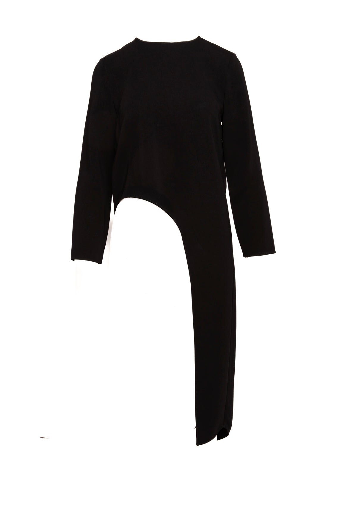 VERONICA BEARD Black Silk Long Sleeve Asymmetric Tunic Top (Sz. XS)