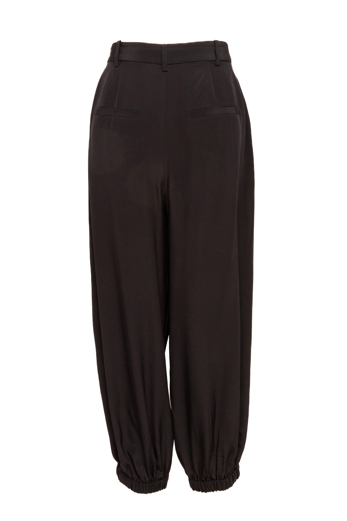TIBI Black Silk Joggers (Sz. M)