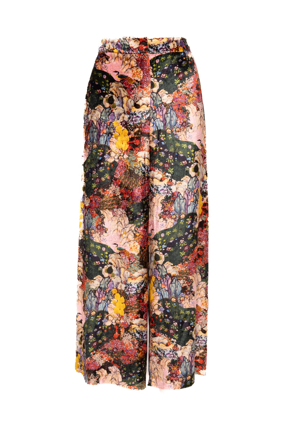ERDEM Multi-Color Floral Velvet Pants (Sz. 6)