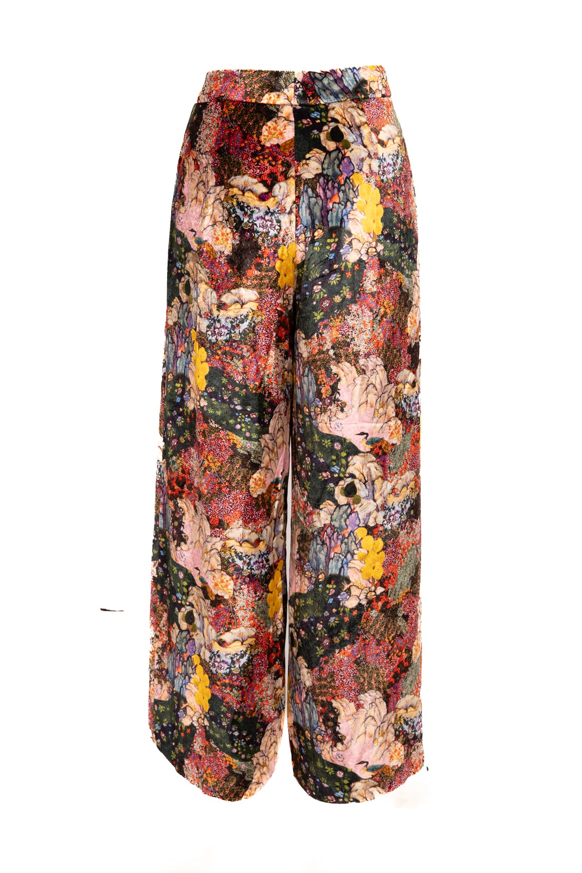 ERDEM Multi-Color Floral Velvet Pants (Sz. 6)
