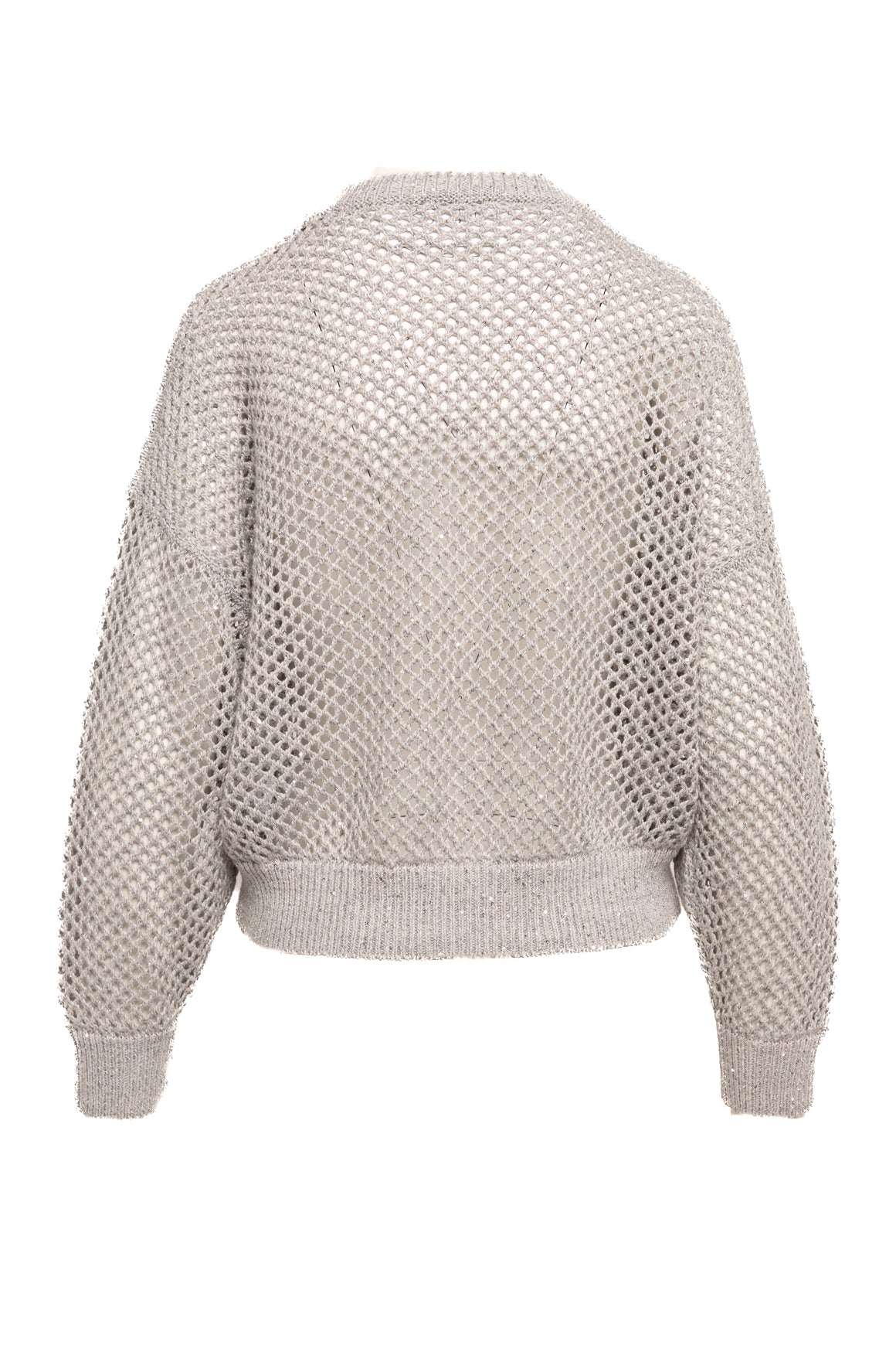BRUNELLO CUCINELLI Grey Open Knit Sweater (Sz. XS)